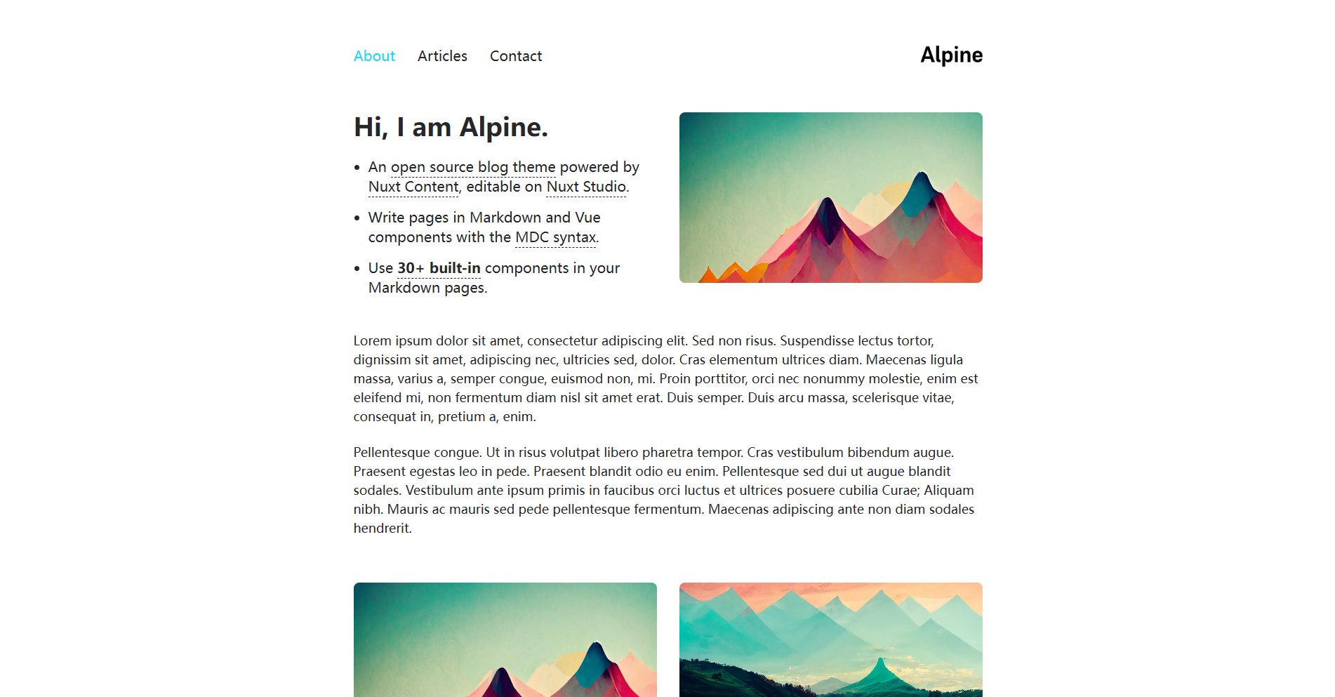Alpine Blog preview