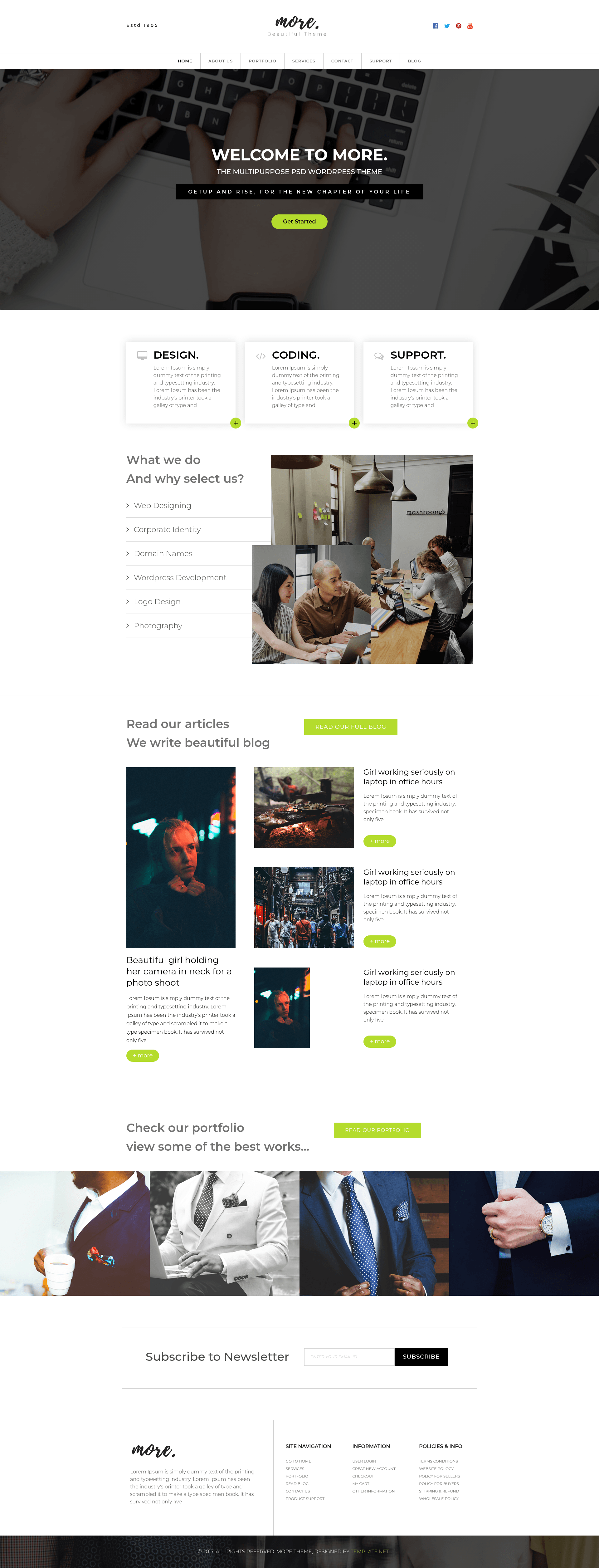 screenshot of More – Free Bootstrap 4 HTML5 Agency Portfolio Template on template0.com