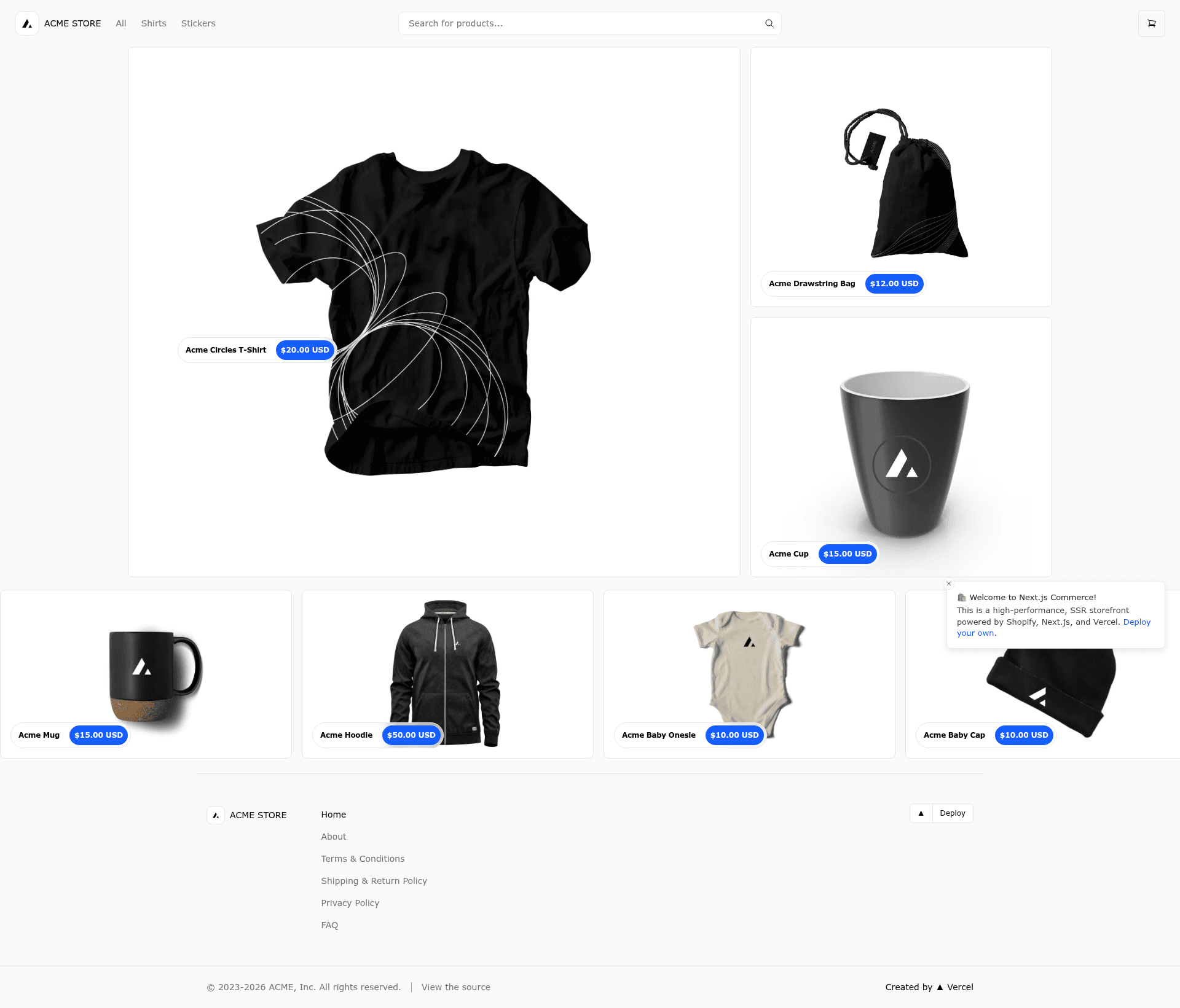 screenshot of Next.js Commerce on template0.com