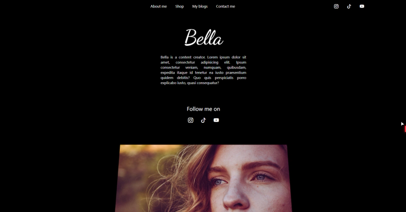 Image for Bella Youtuber(personal tailwind template) on template0.com