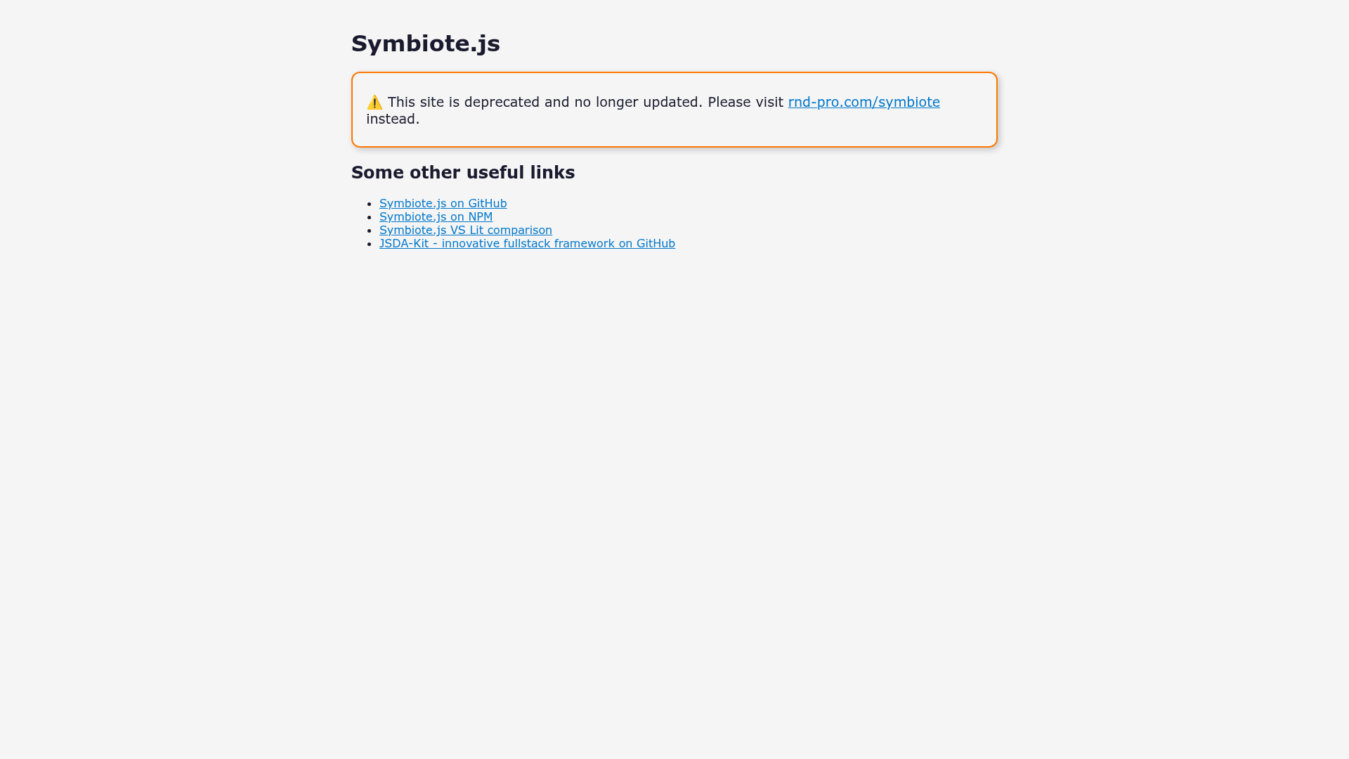 screenshot of Symbiote.js on template0.com