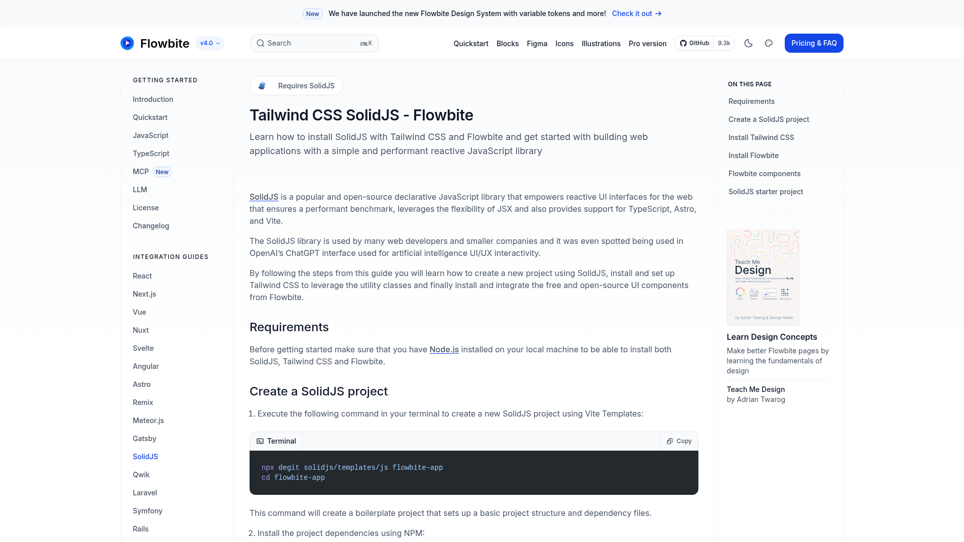 SolidJS Tailwind Starter preview