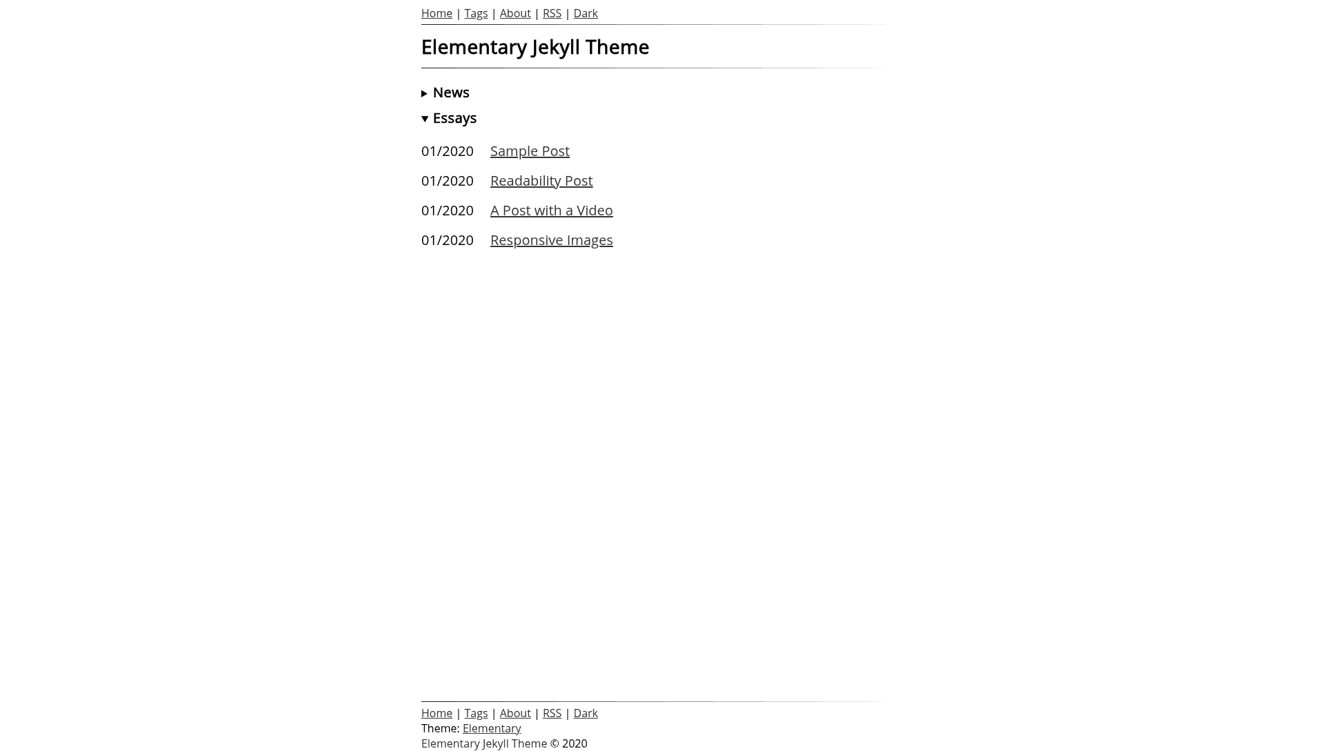 screenshot of Elementary on template0.com