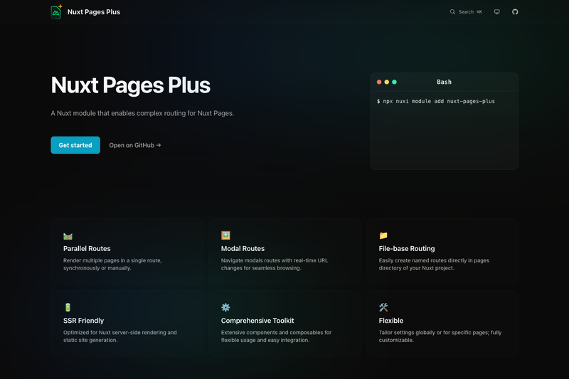 Image for Nuxt Pages Plus on template0.com