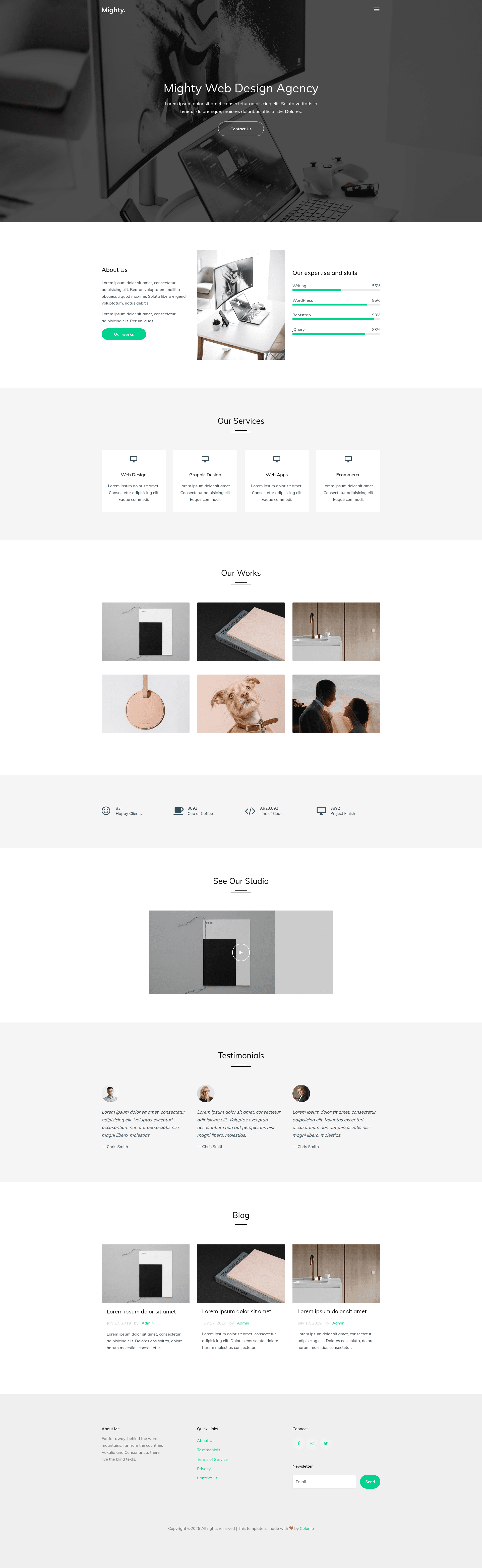 screenshot of Mighty on template0.com