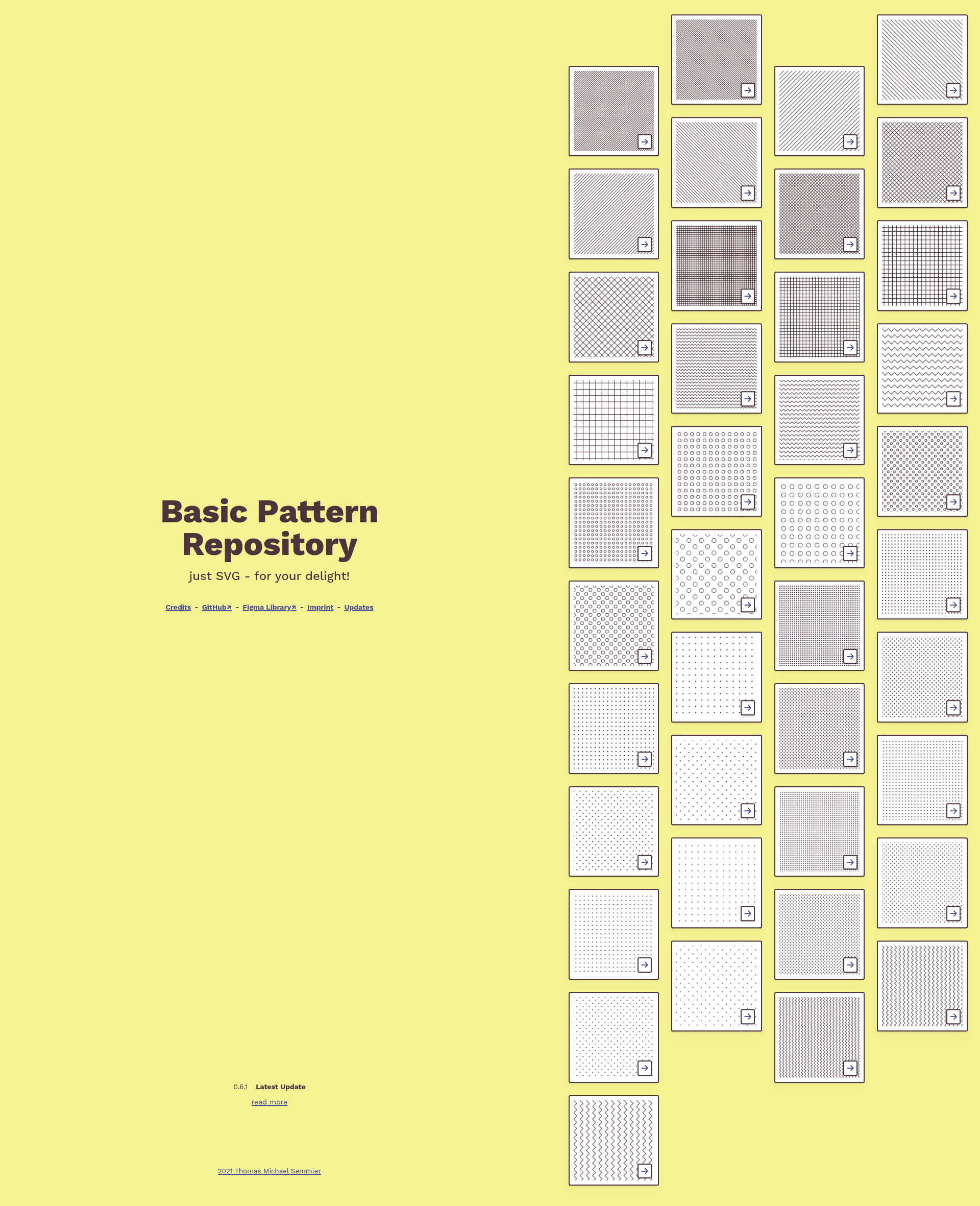 screenshot of Basic Pattern Repository on template0.com