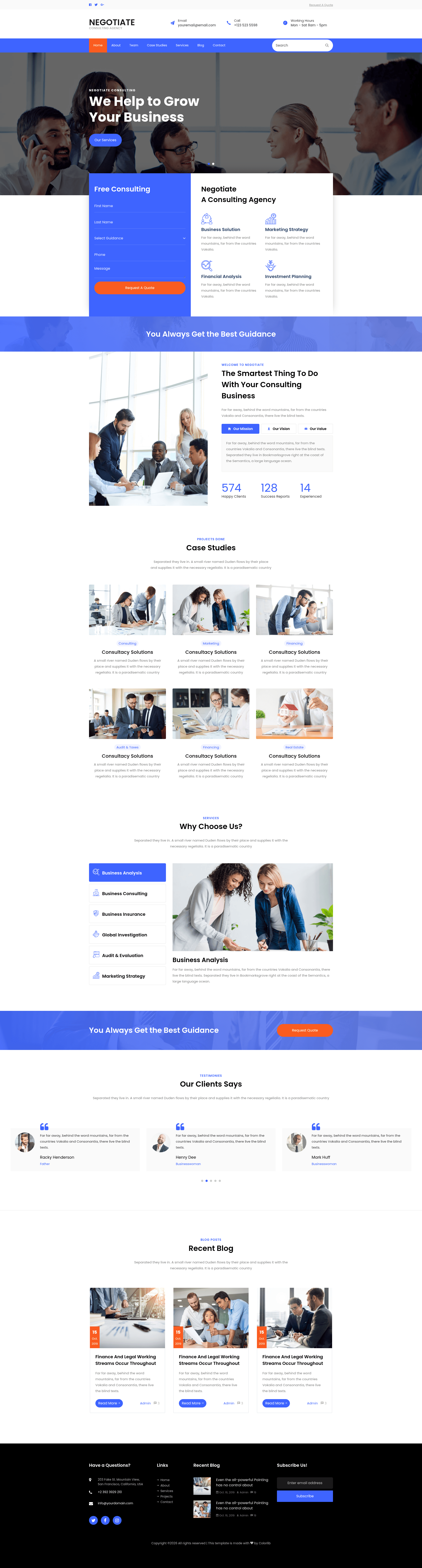 screenshot of Negotiate on template0.com