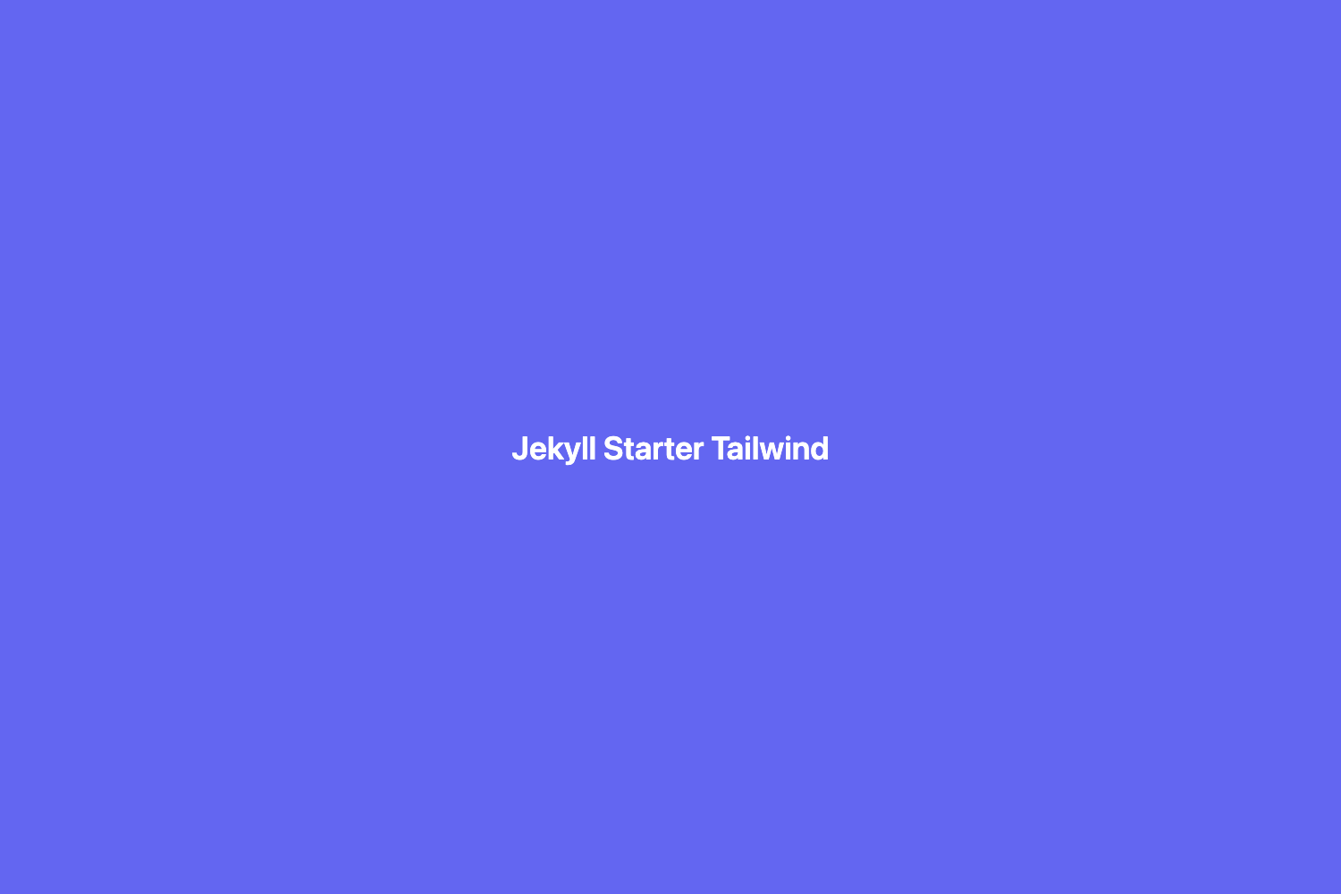 Jekyll Starter Tailwind preview