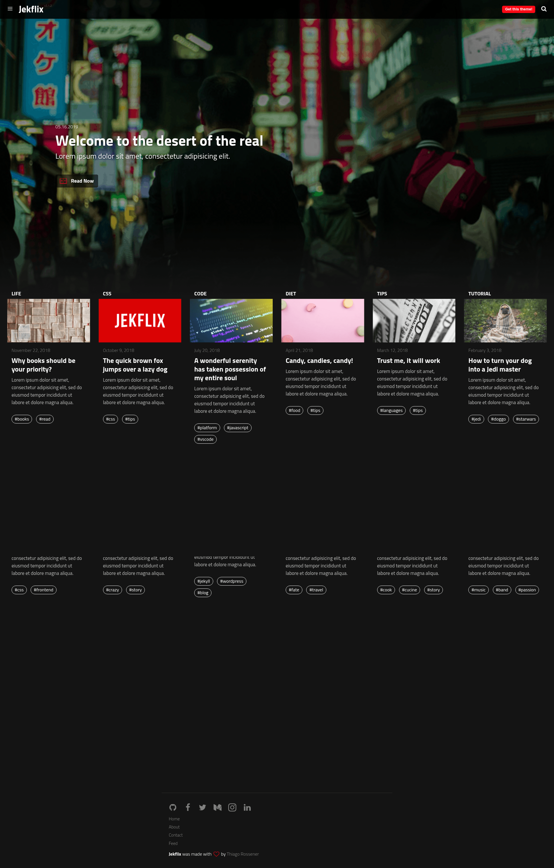 screenshot of Jekflix on template0.com
