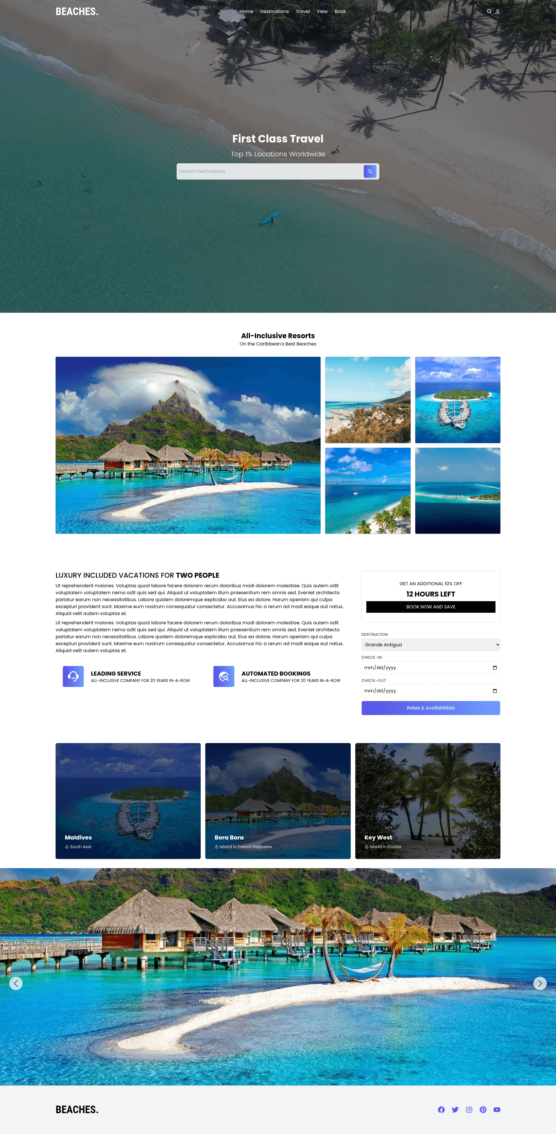screenshot of Beaches on template0.com