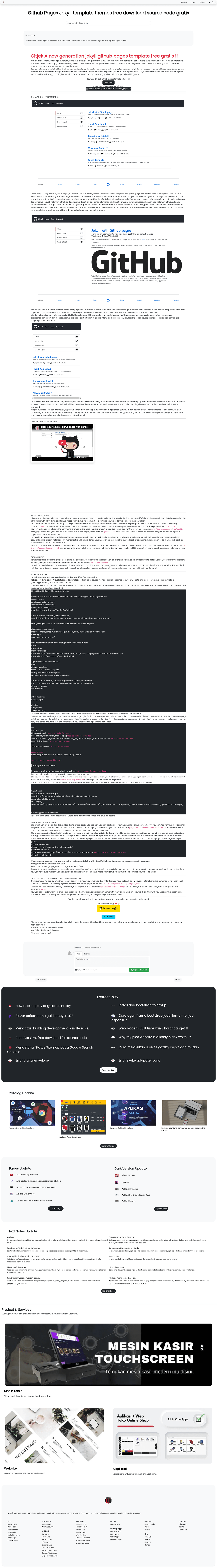 screenshot of Gitjek on template0.com