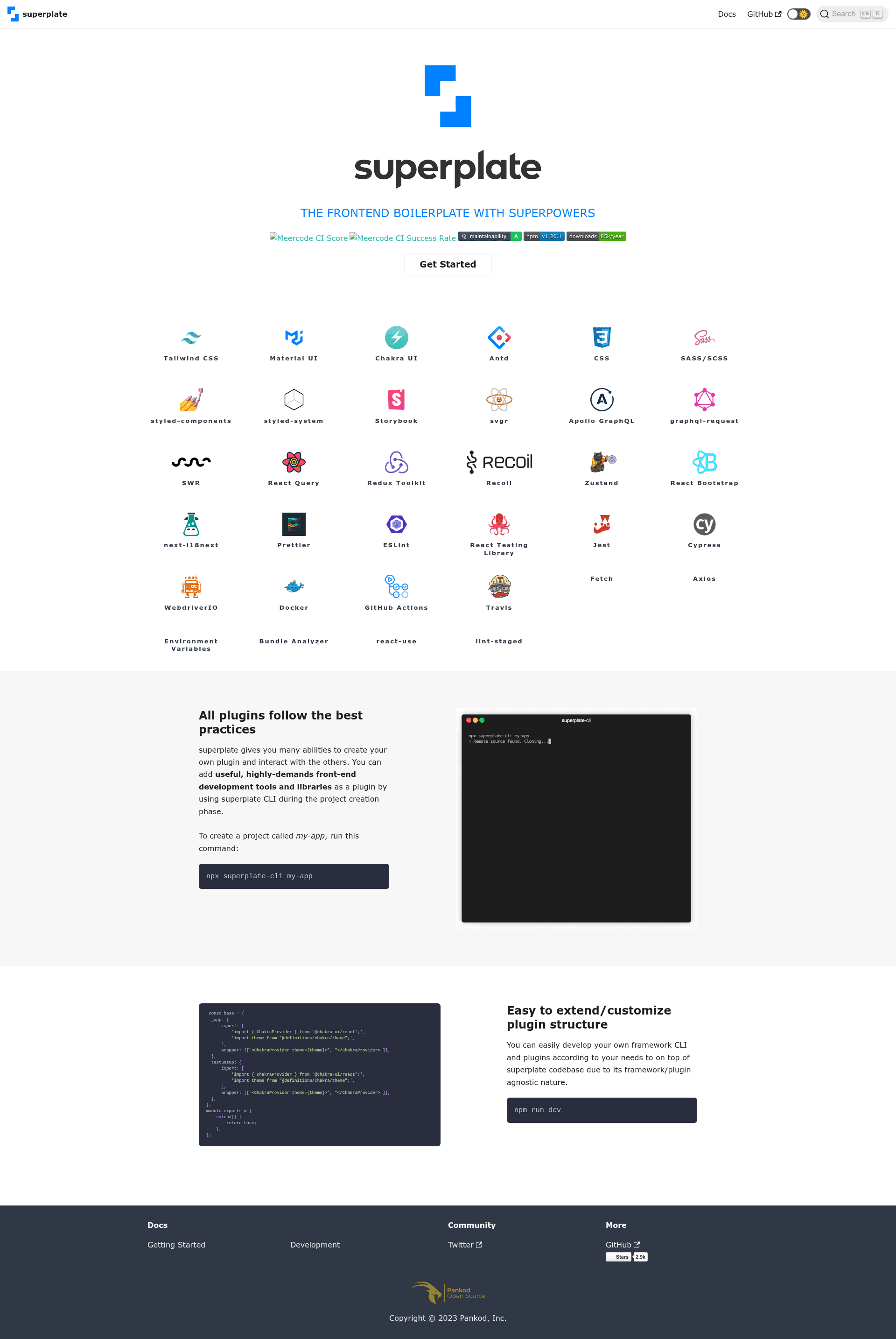 screenshot of Superplate on template0.com