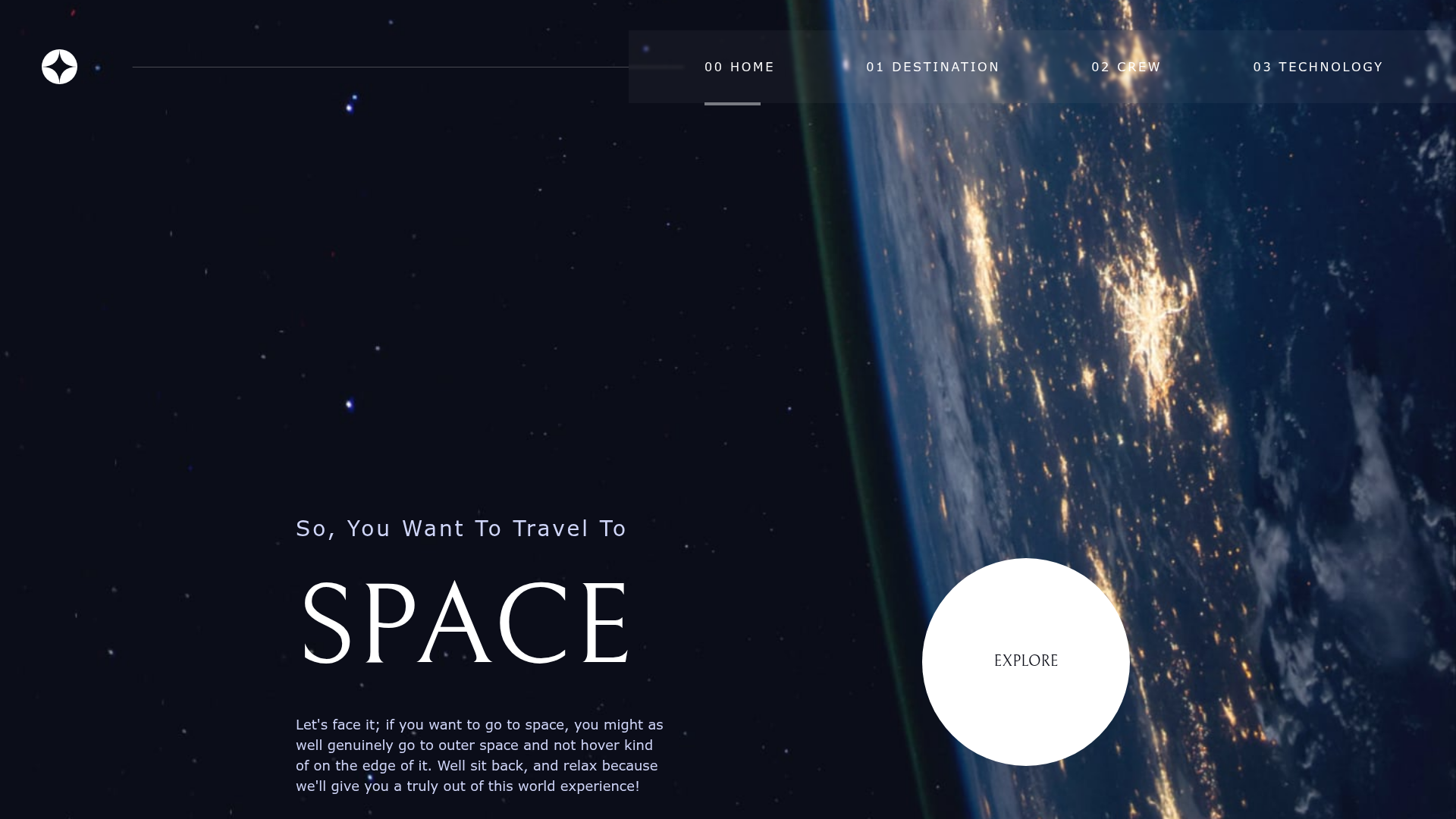 screenshot of Space Tourism Nextjs on template0.com