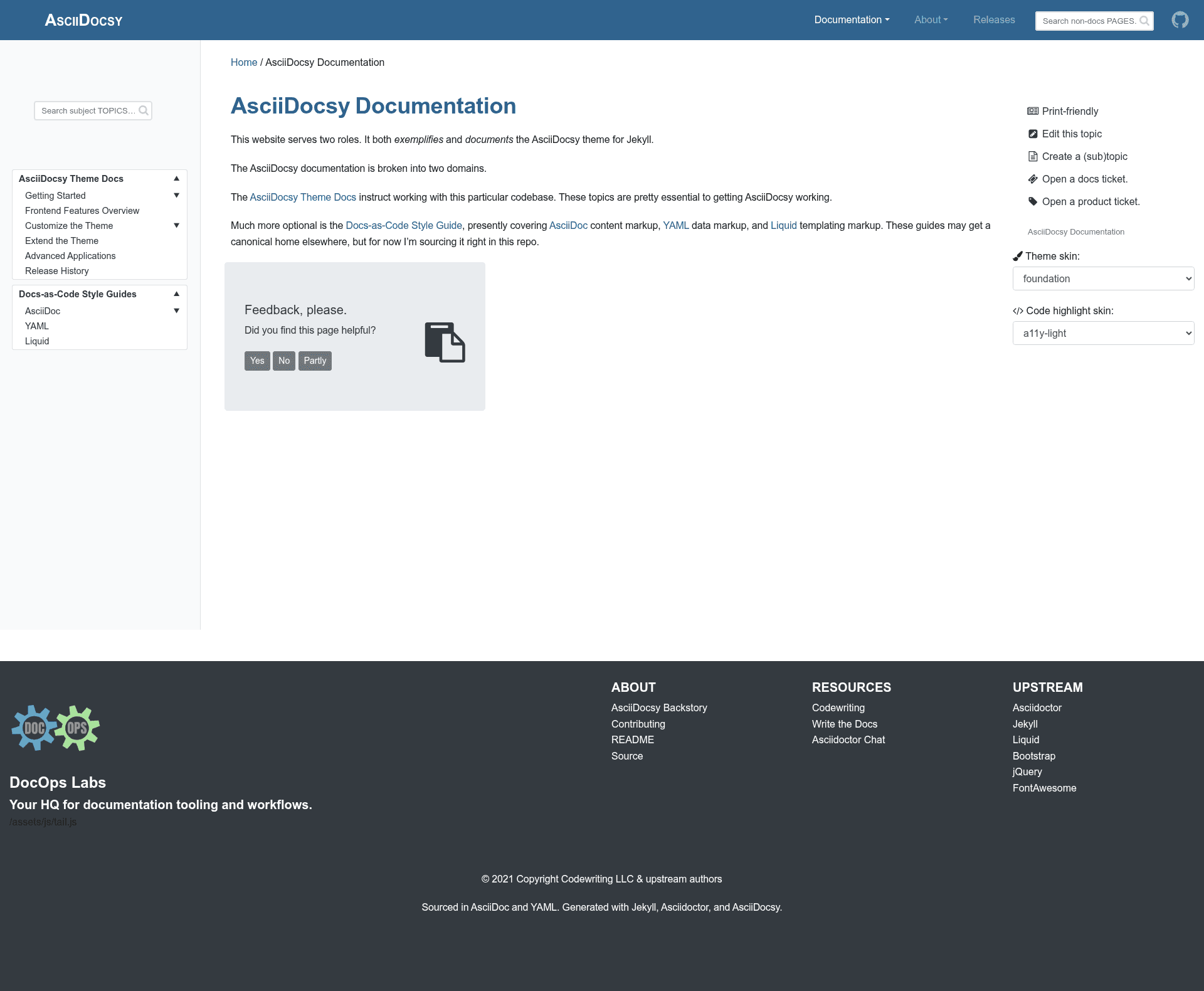 screenshot of AsciiDocsy Jekyll Theme on template0.com