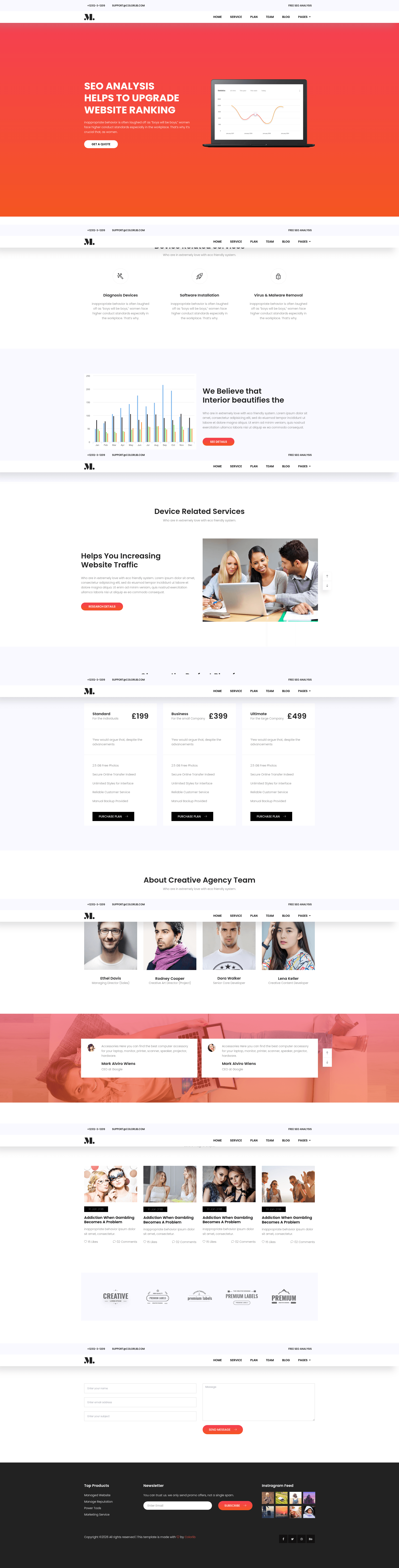 screenshot of SEO – HTML5 Free Agency Bootstrap Website Template on template0.com