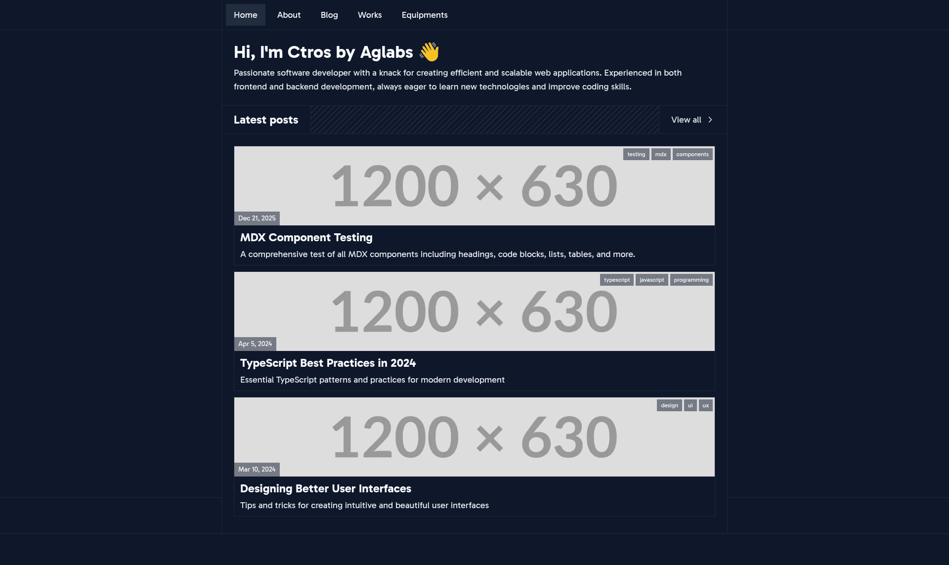 screenshot of Ctros on template0.com