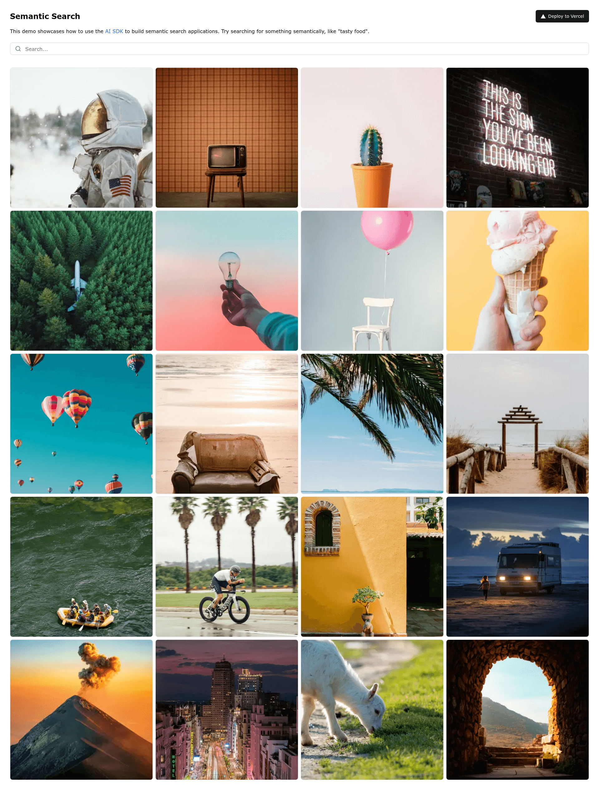 screenshot of Semantic Image Search on template0.com