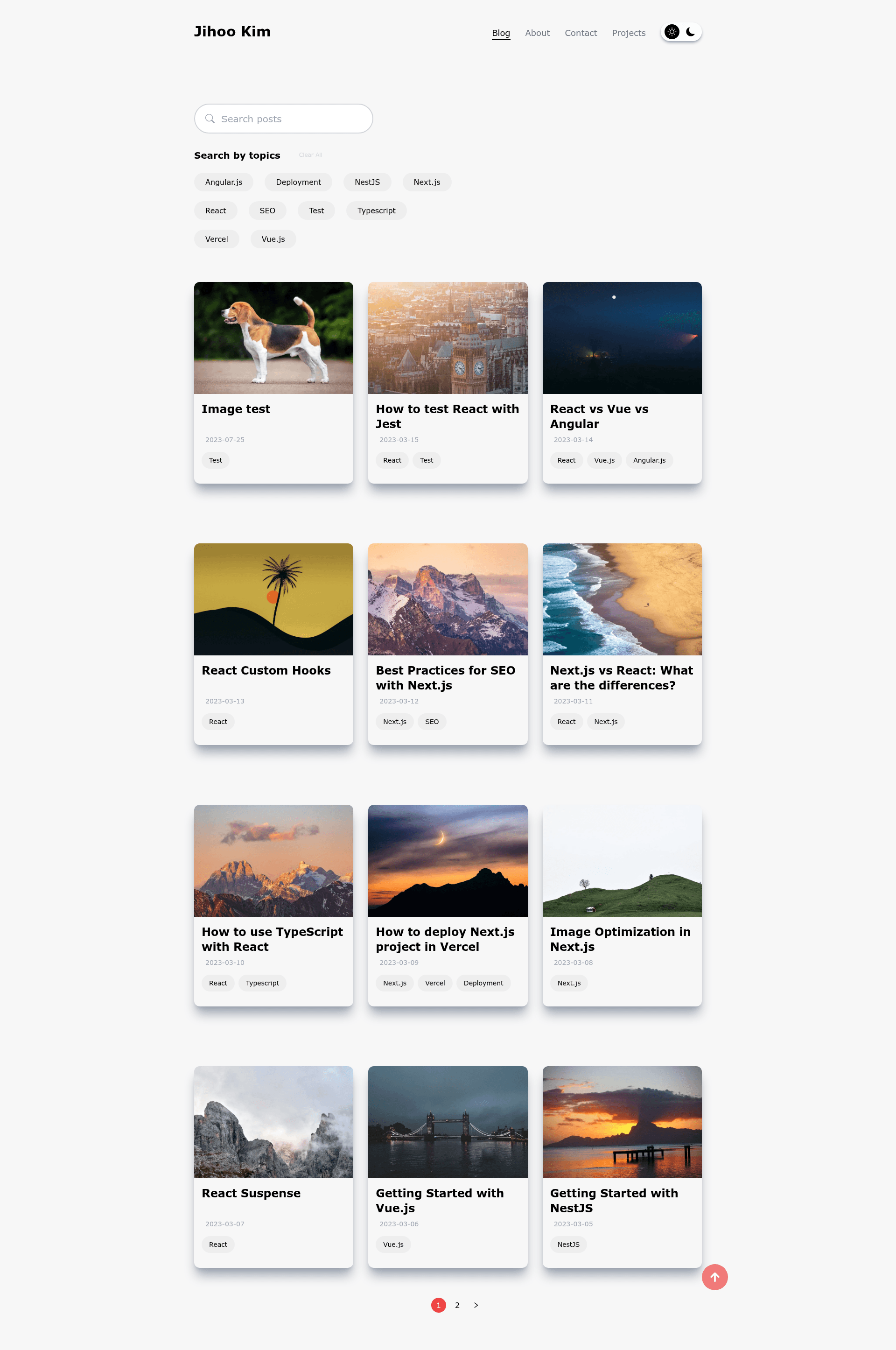 screenshot of Notion Blog with Next.js 13 on template0.com