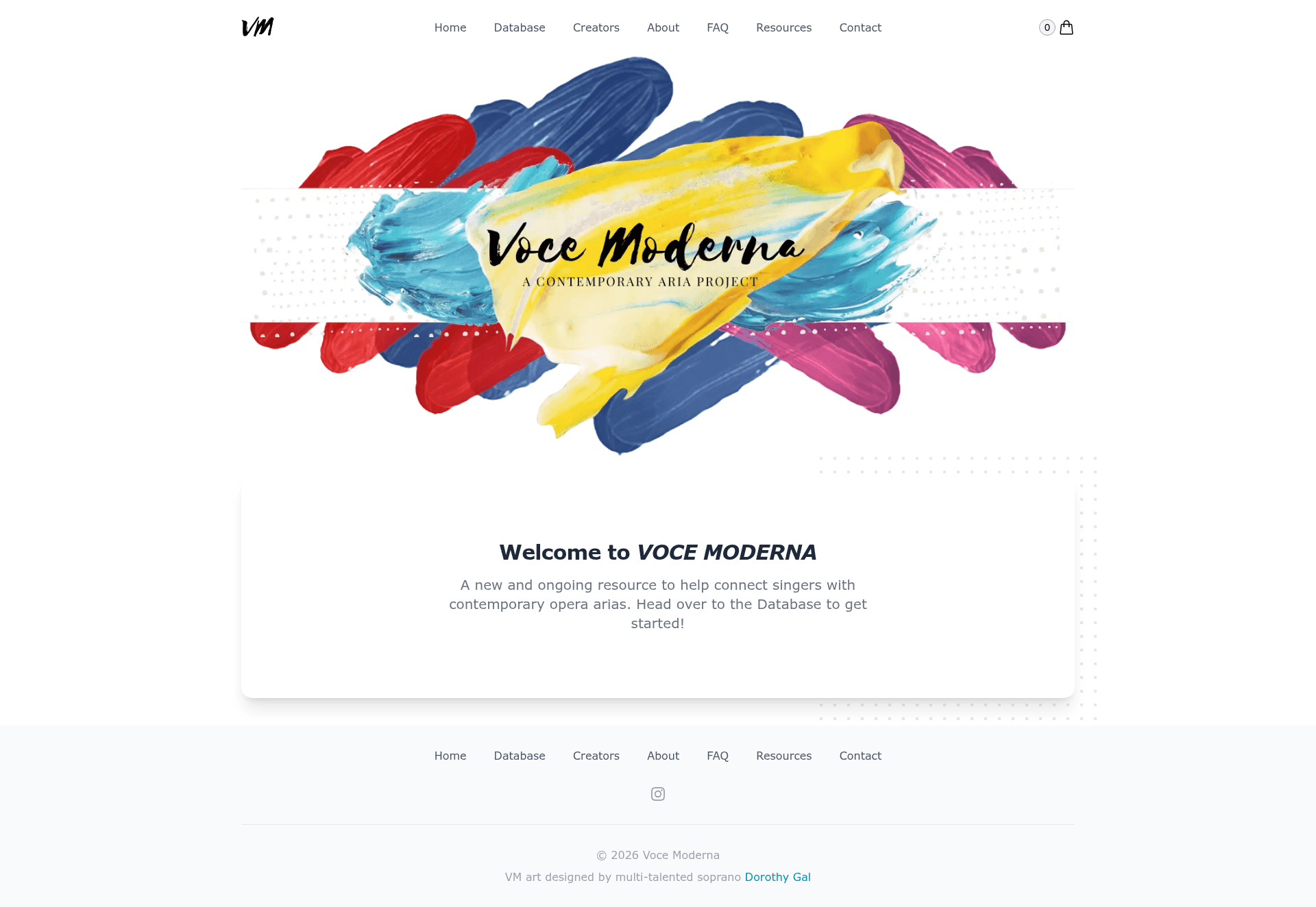 screenshot of Voce Moderna on template0.com