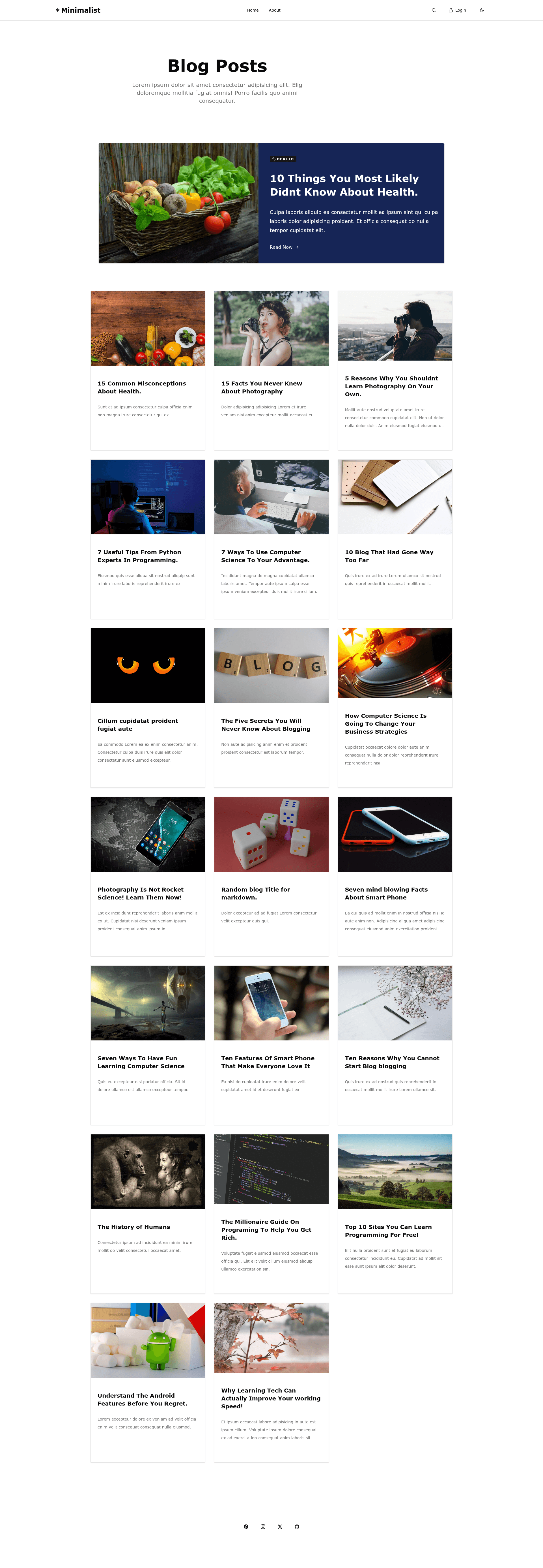 screenshot of Minimalist on template0.com