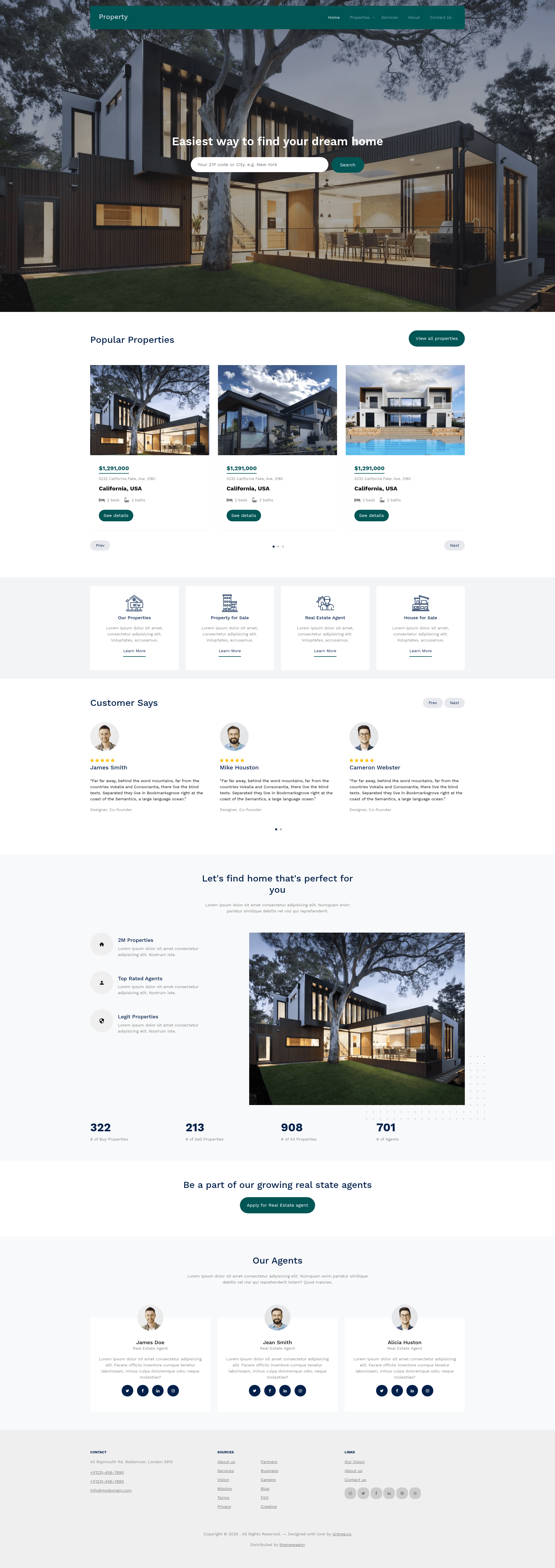 screenshot of Property - Free Bootstrap 5 Real Estate Website Template on template0.com