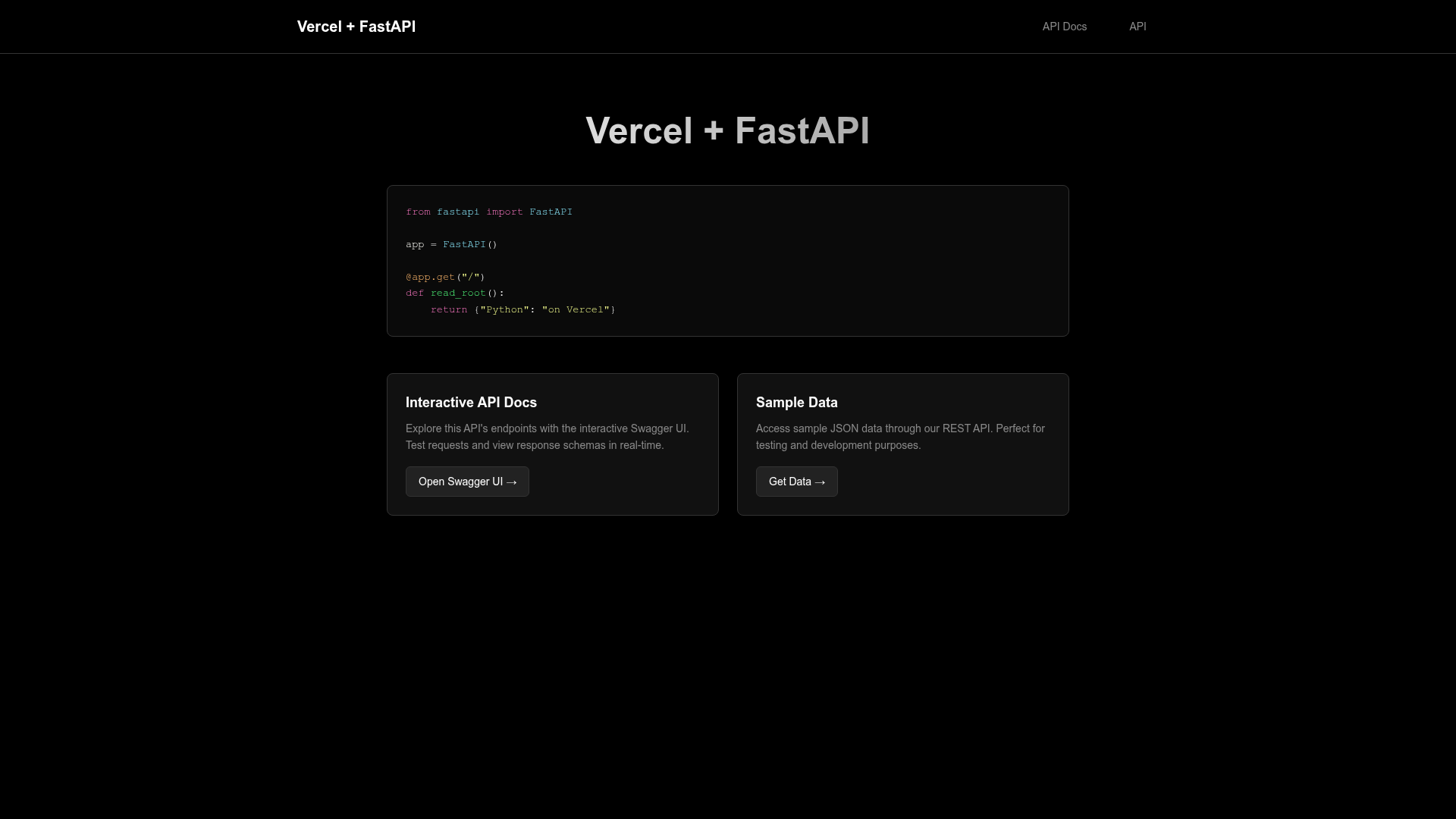 screenshot of FastAPI Boilerplate on template0.com