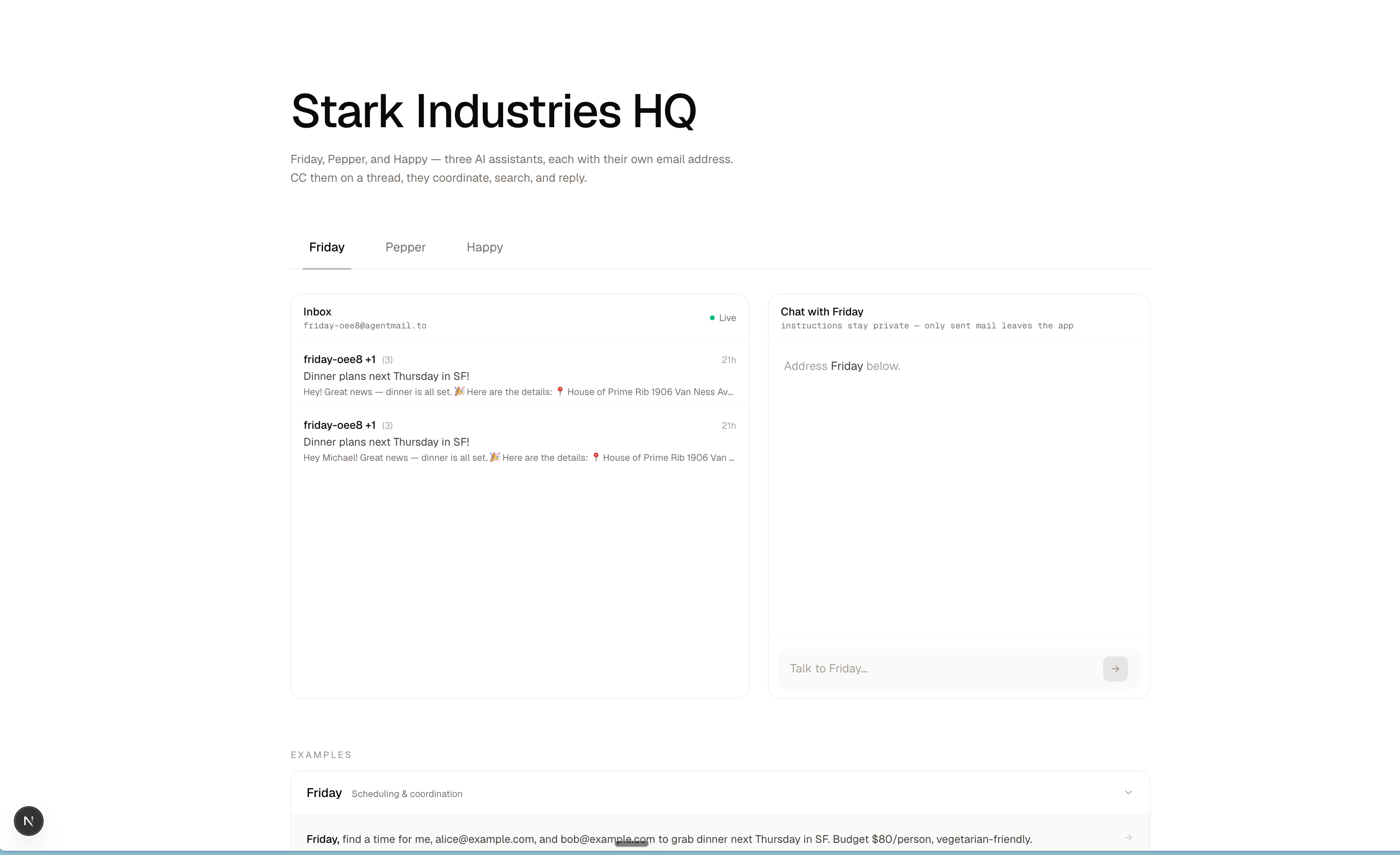 Stark Industries HQ - Agentic Email Assistants preview