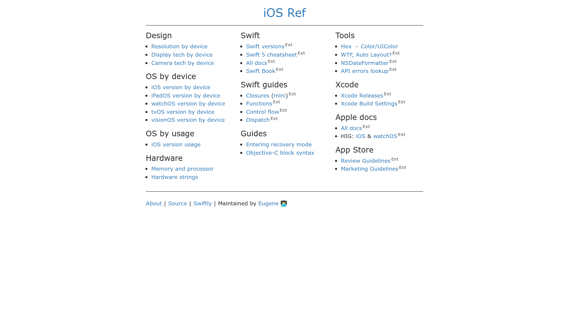 screenshot of iOS Ref on template0.com
