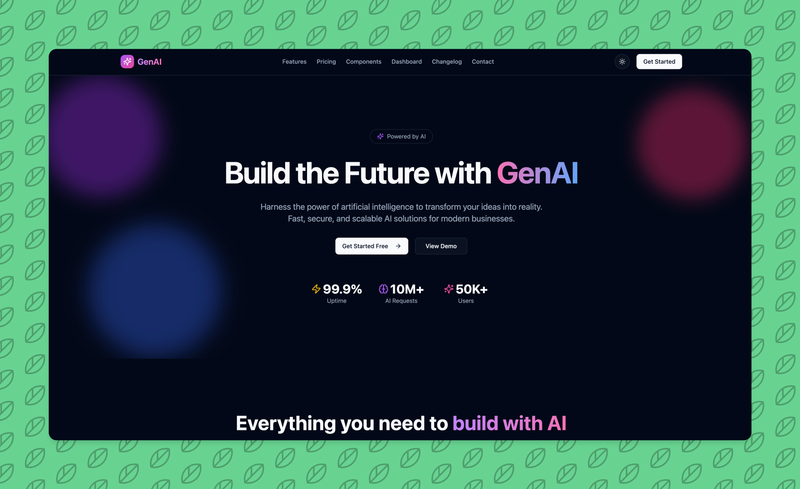 Image for GenAI Startup Astro Theme on template0.com Image for GenAI Startup Astro Theme on template0.com