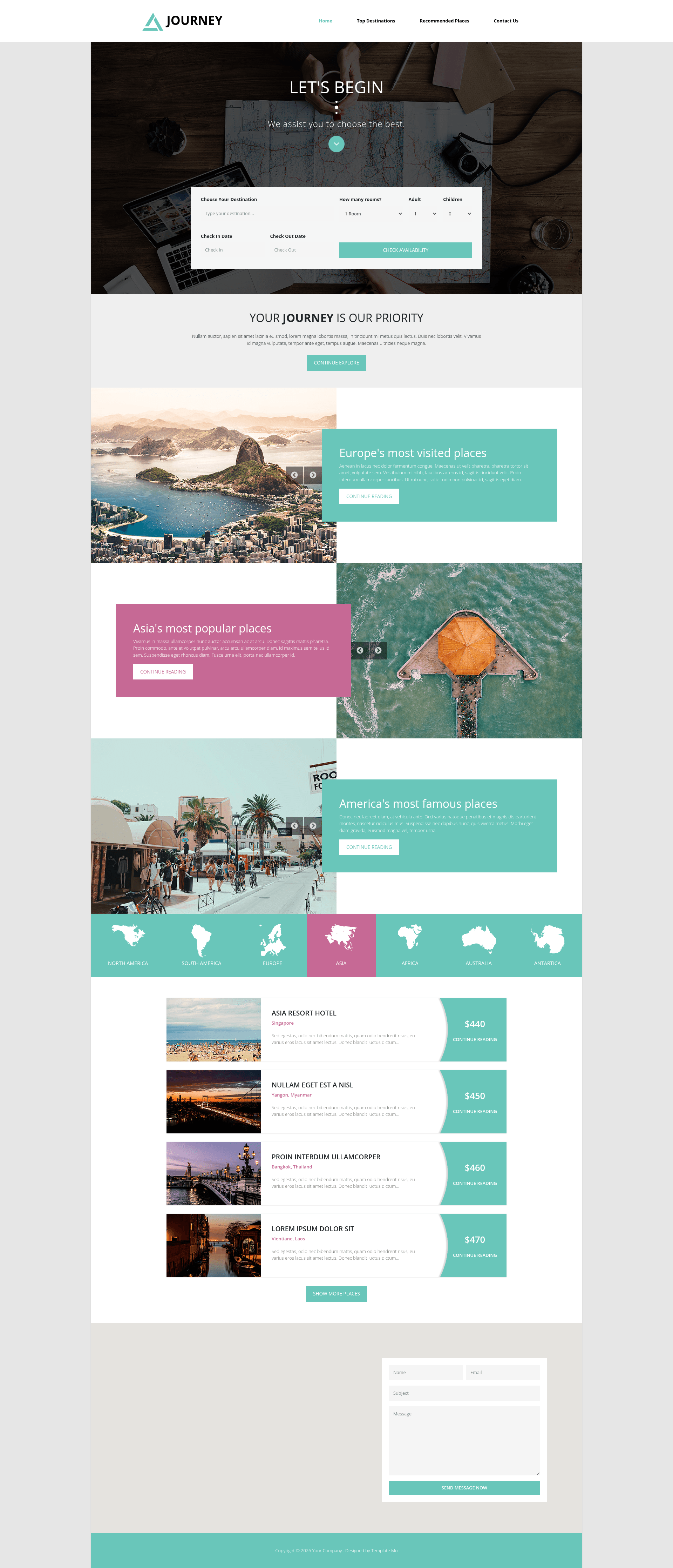 screenshot of Journey – Free Bootstrap 4 Tourism Template on template0.com