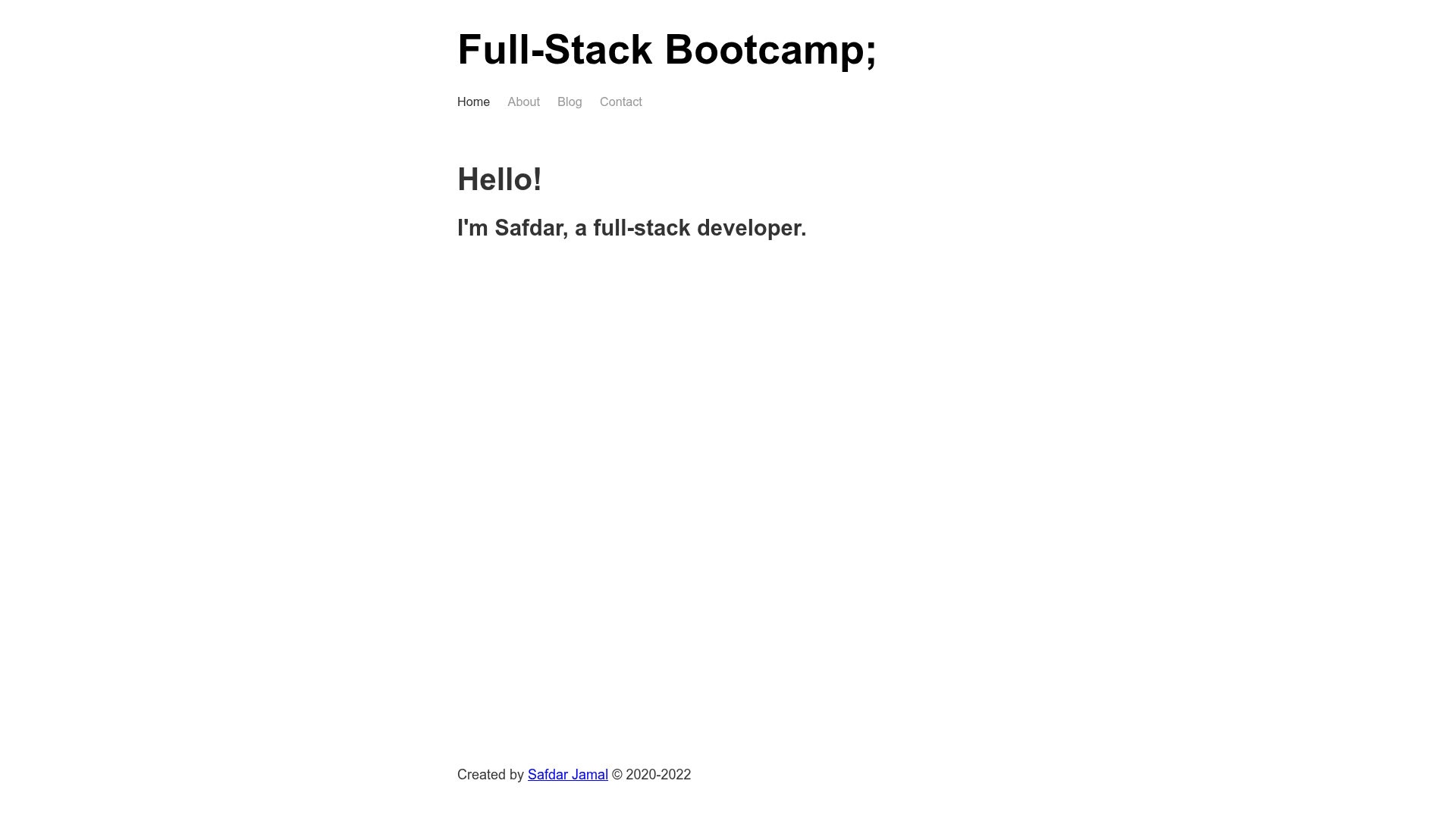 screenshot of Gatsby Bootcamp Blog on template0.com
