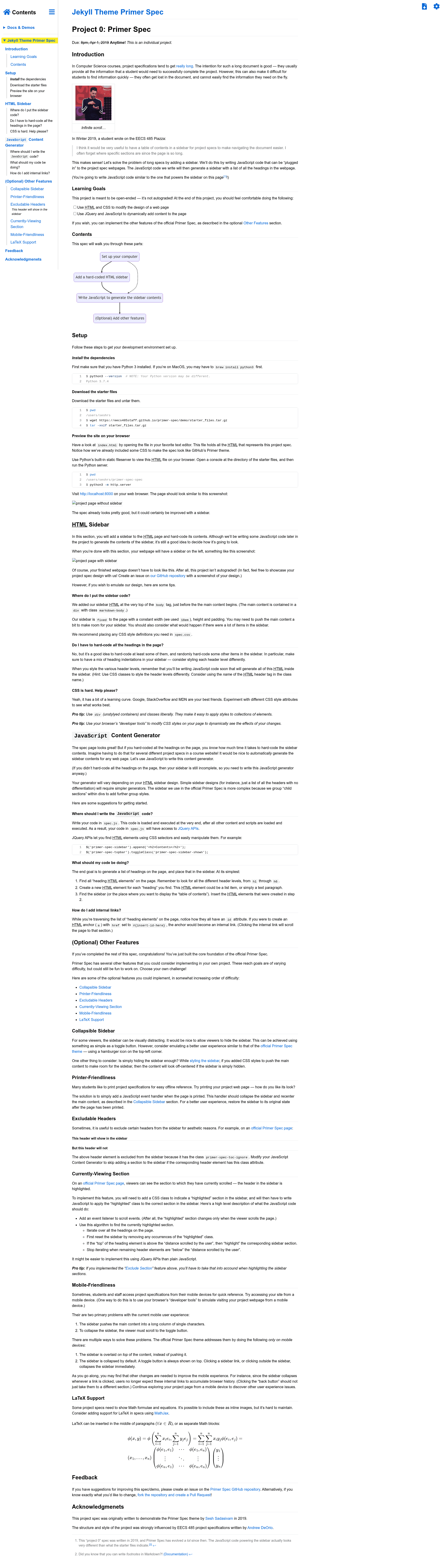 screenshot of Primer Spec on template0.com