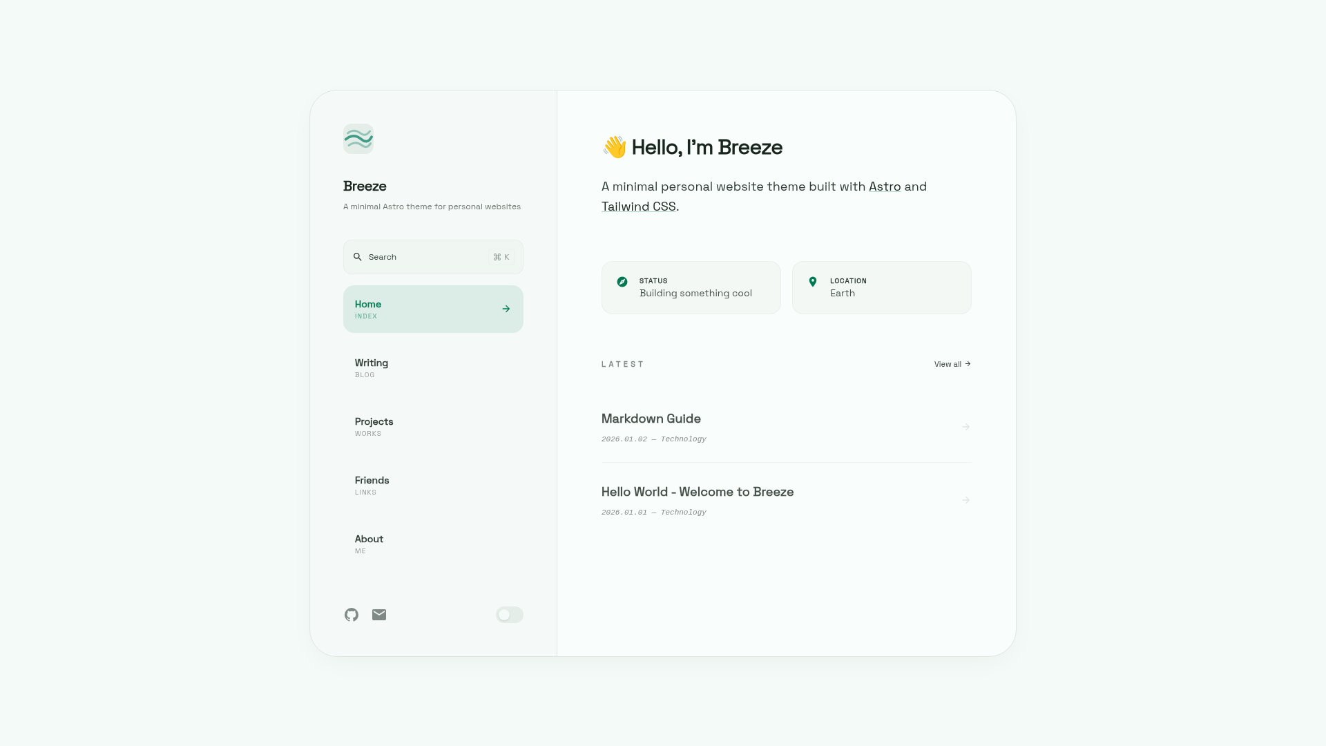 screenshot of Breeze on template0.com