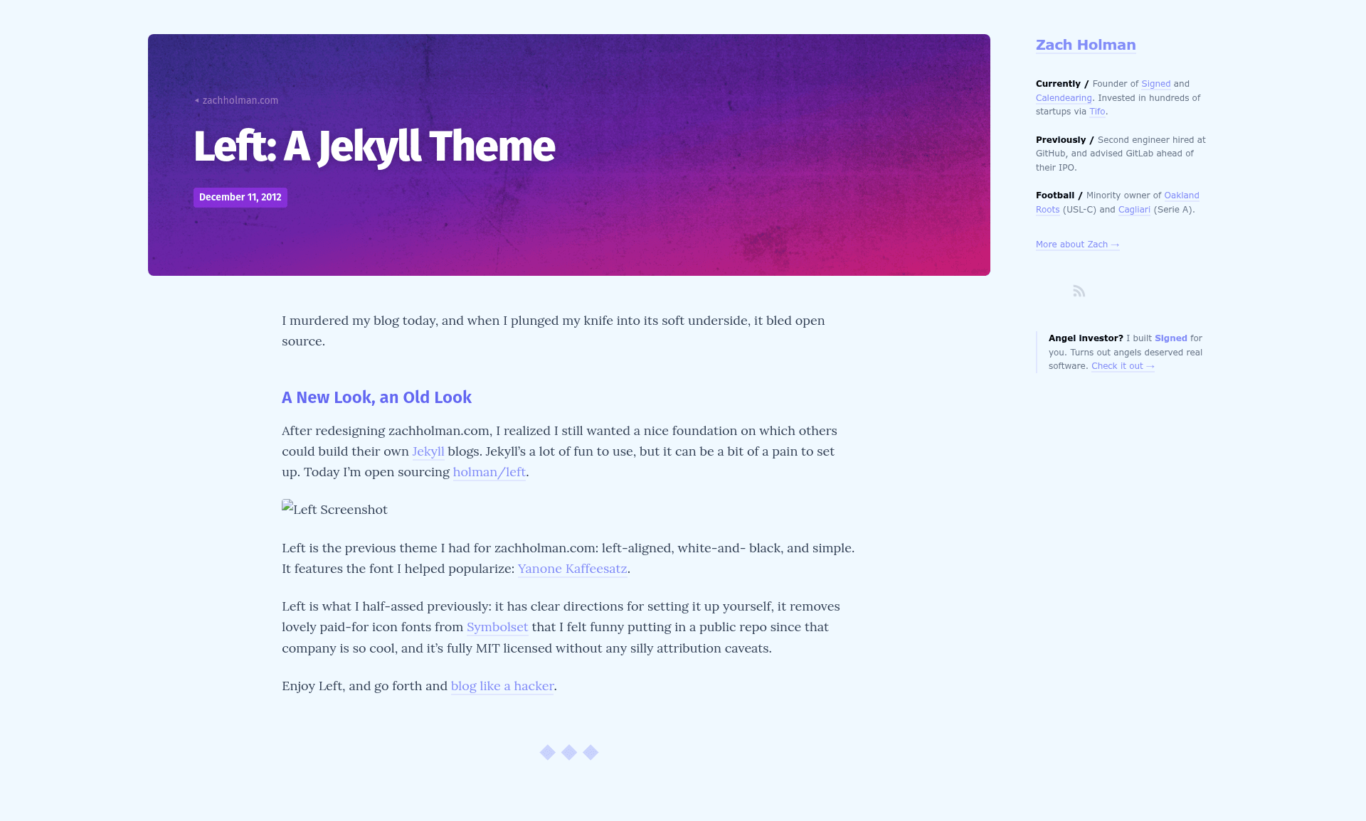 screenshot of Left on template0.com