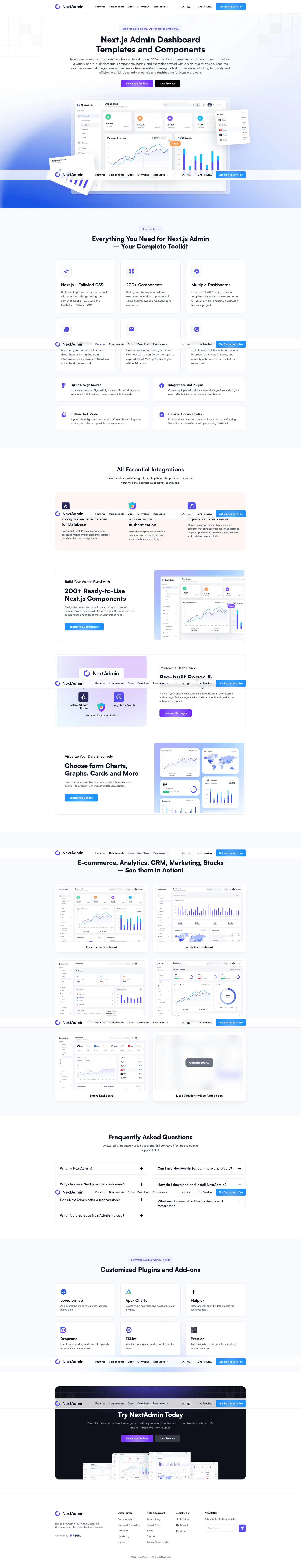 screenshot of NextAdmin on template0.com