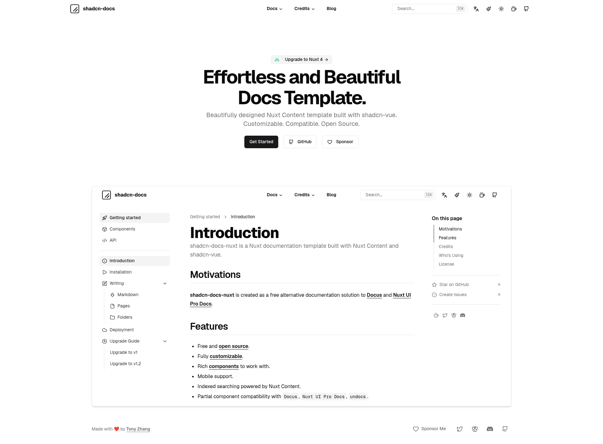 screenshot of shadcn-docs-nuxt on template0.com