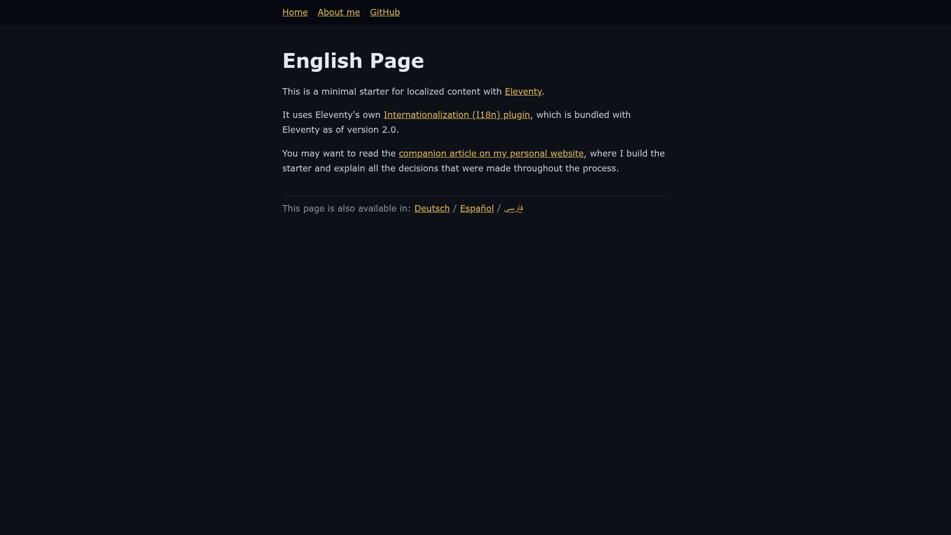 screenshot of Eleventy I18n on template0.com