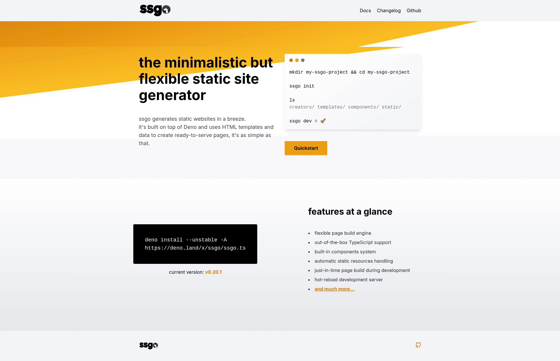 screenshot of ssgo on template0.com