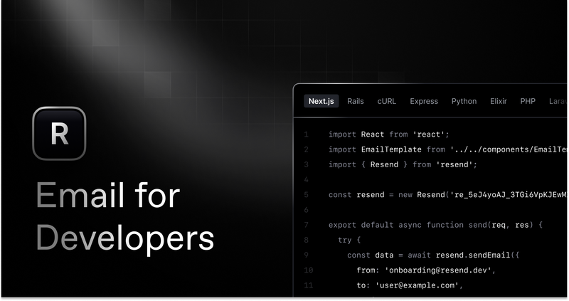 Image for React Email with Resend on template0.com