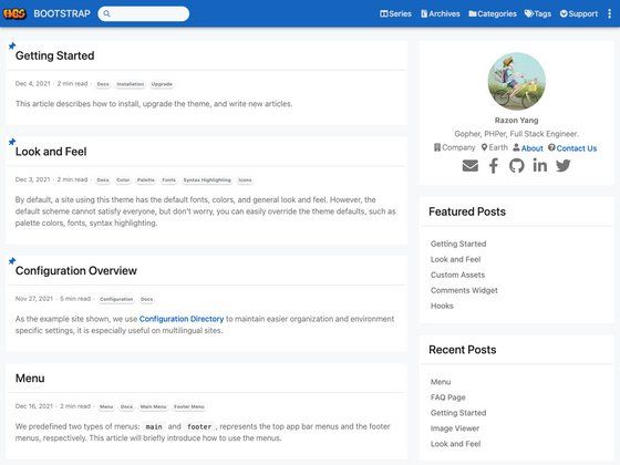 Image for Hugo Bootstrap Theme on template0.com Image for Hugo Bootstrap Theme on template0.com