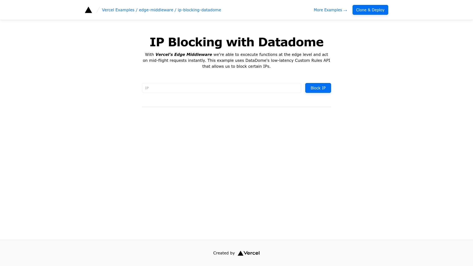 screenshot of IP Blocking with DataDome on template0.com
