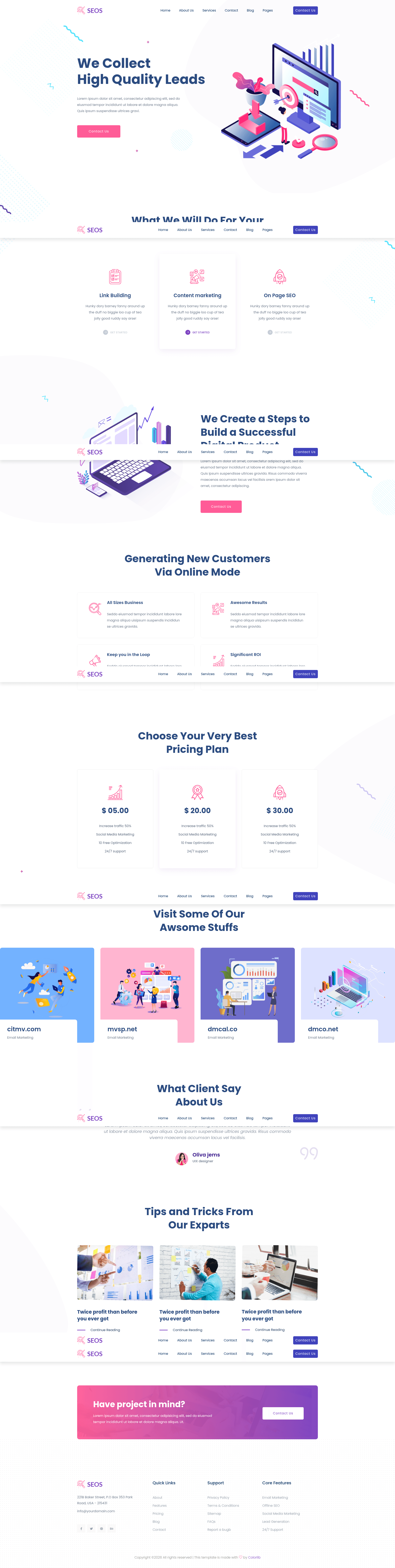 screenshot of Seos on template0.com