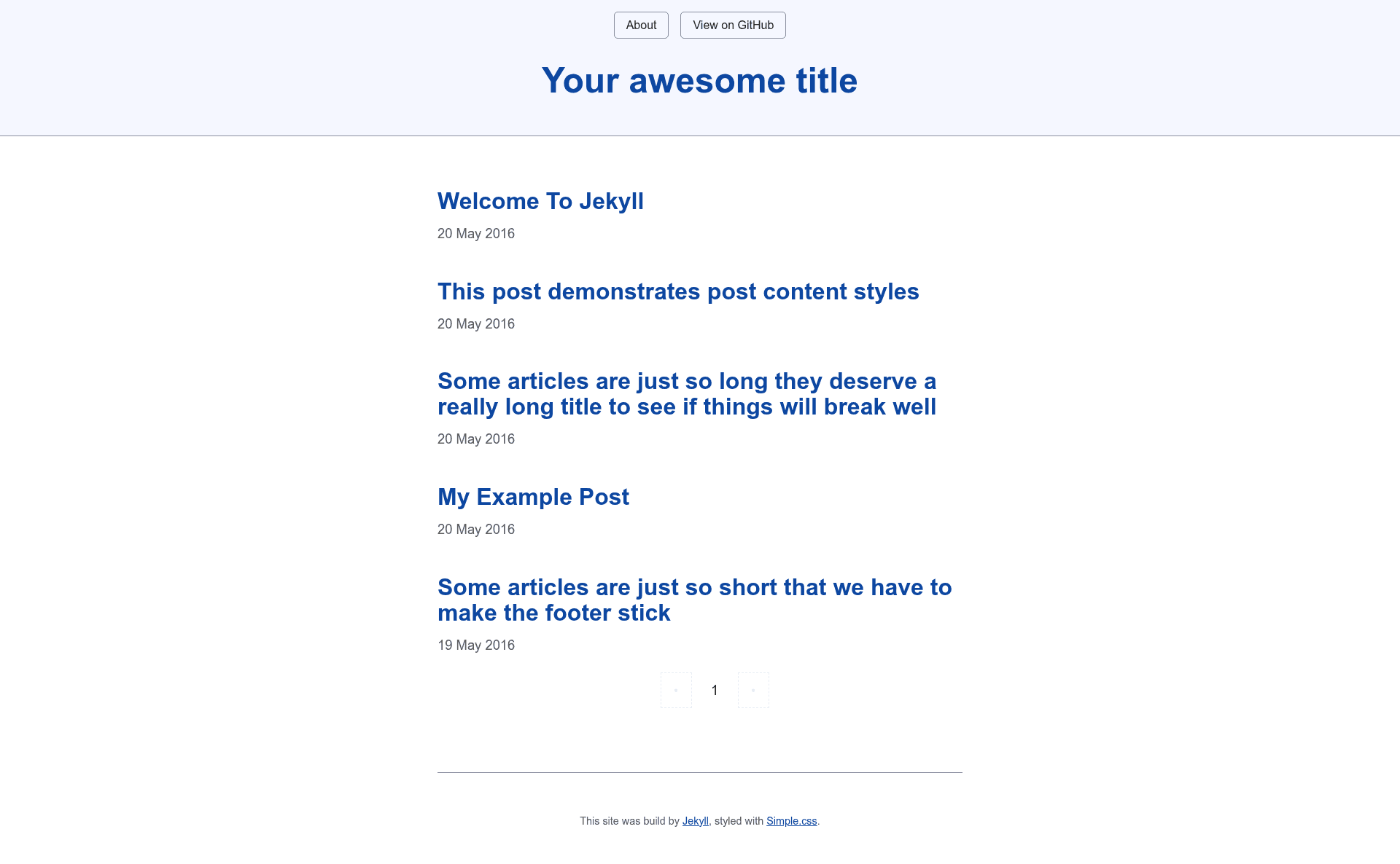 screenshot of jekyll-theme-classless-simple on template0.com