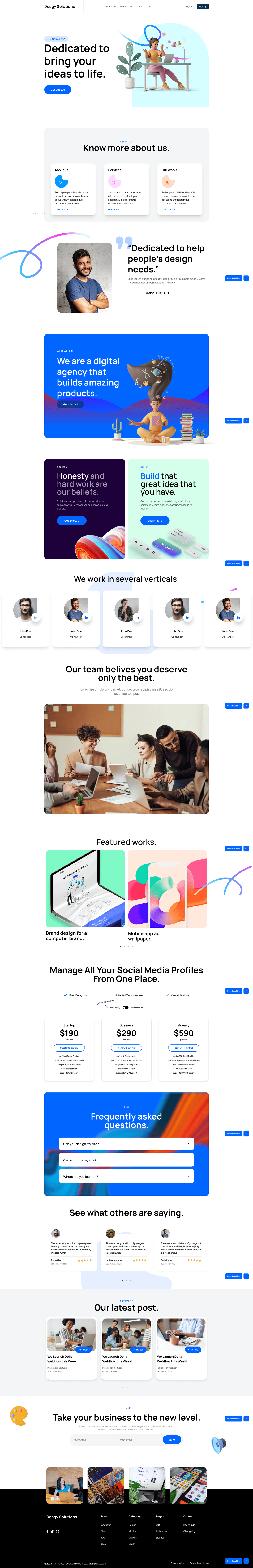 screenshot of Desgy Nextjs Landing Page Template on template0.com