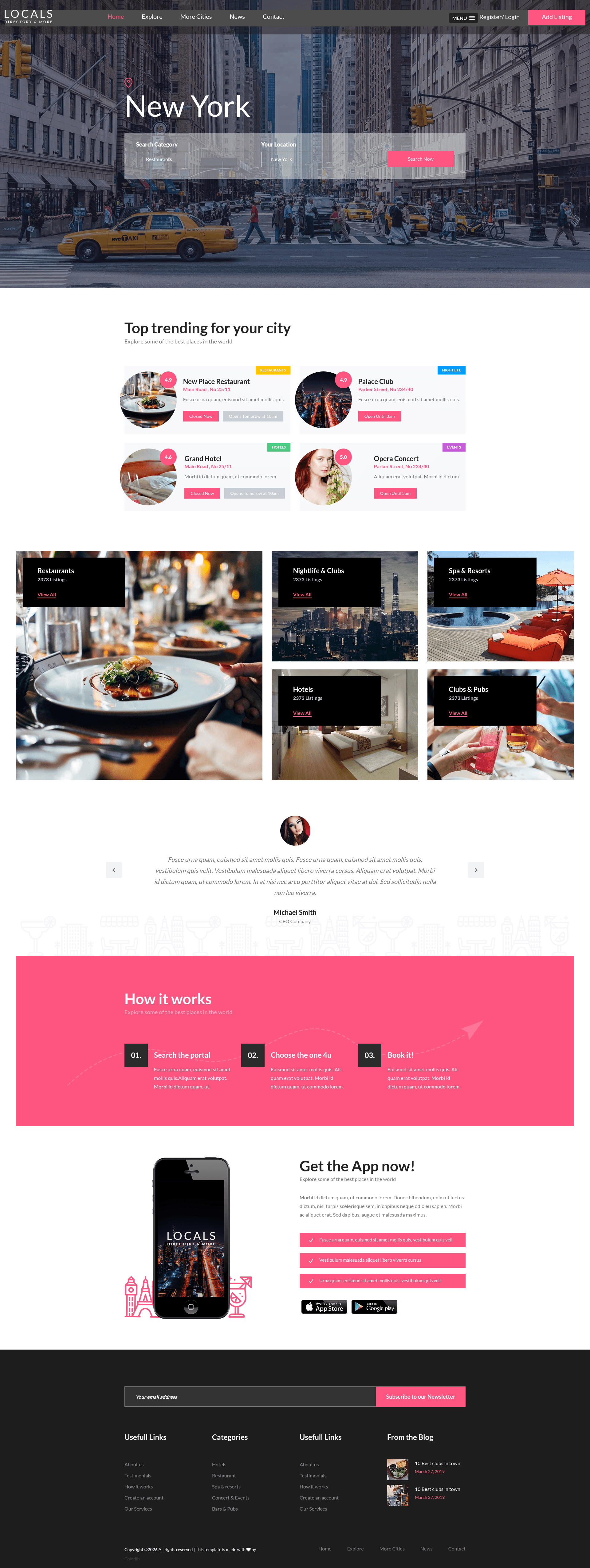 screenshot of Locals Directory on template0.com
