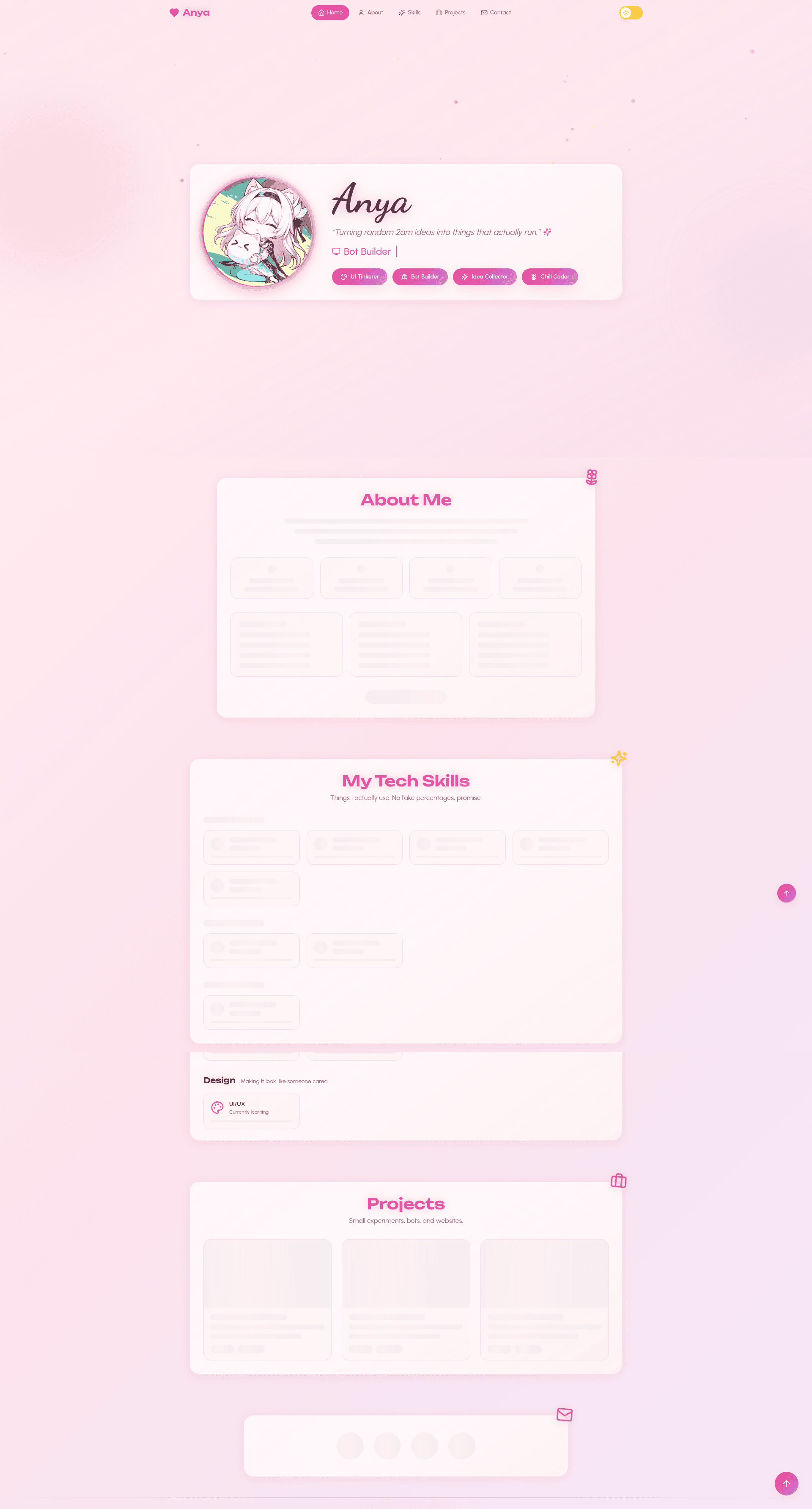 screenshot of Itz-Anya Portfolio on template0.com