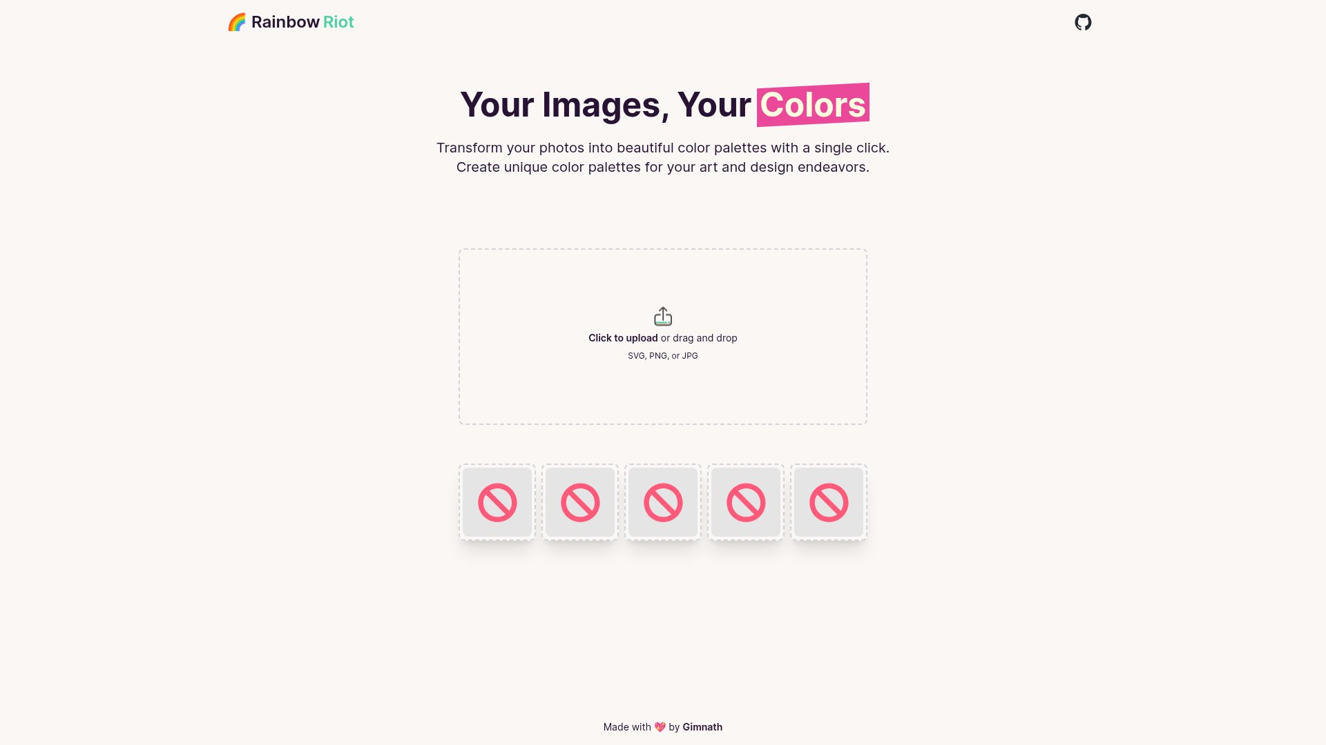 screenshot of Rainbow Riot on template0.com