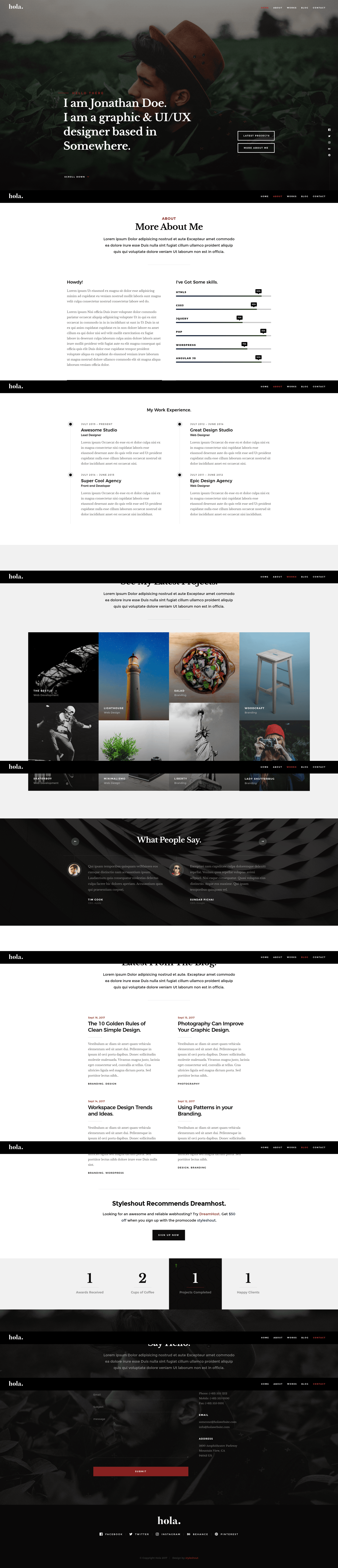 screenshot of Hola on template0.com