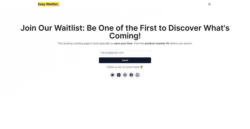 Image for Easy Waitlist(coming soon nextjs template) on template0.com