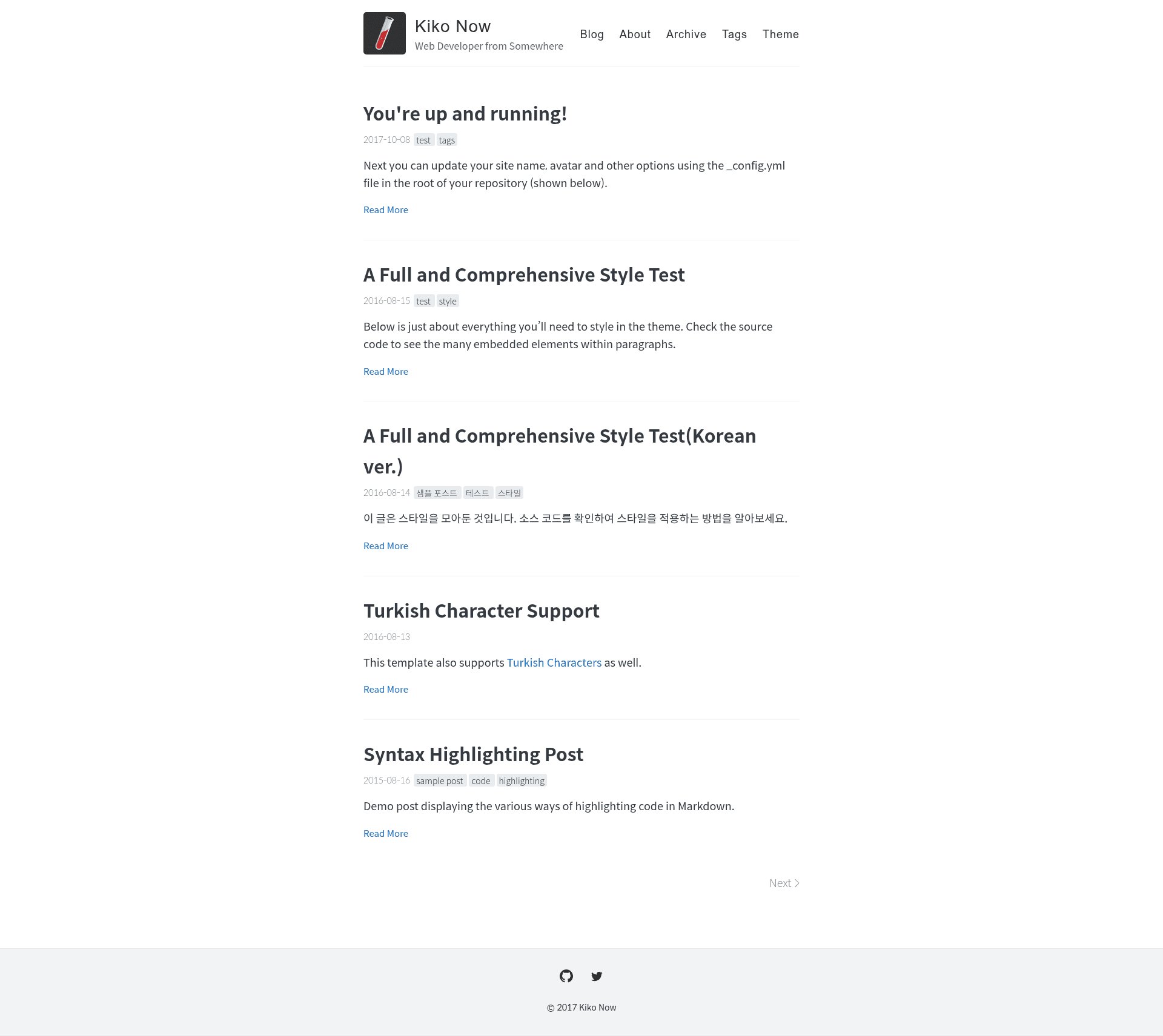 screenshot of Kiko Now on template0.com